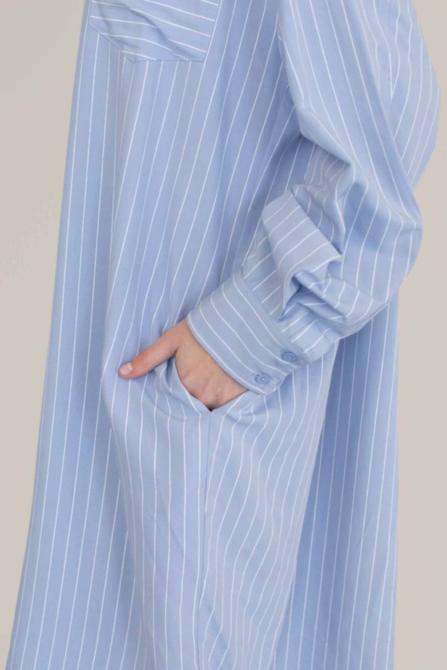 striped button down shirtdress