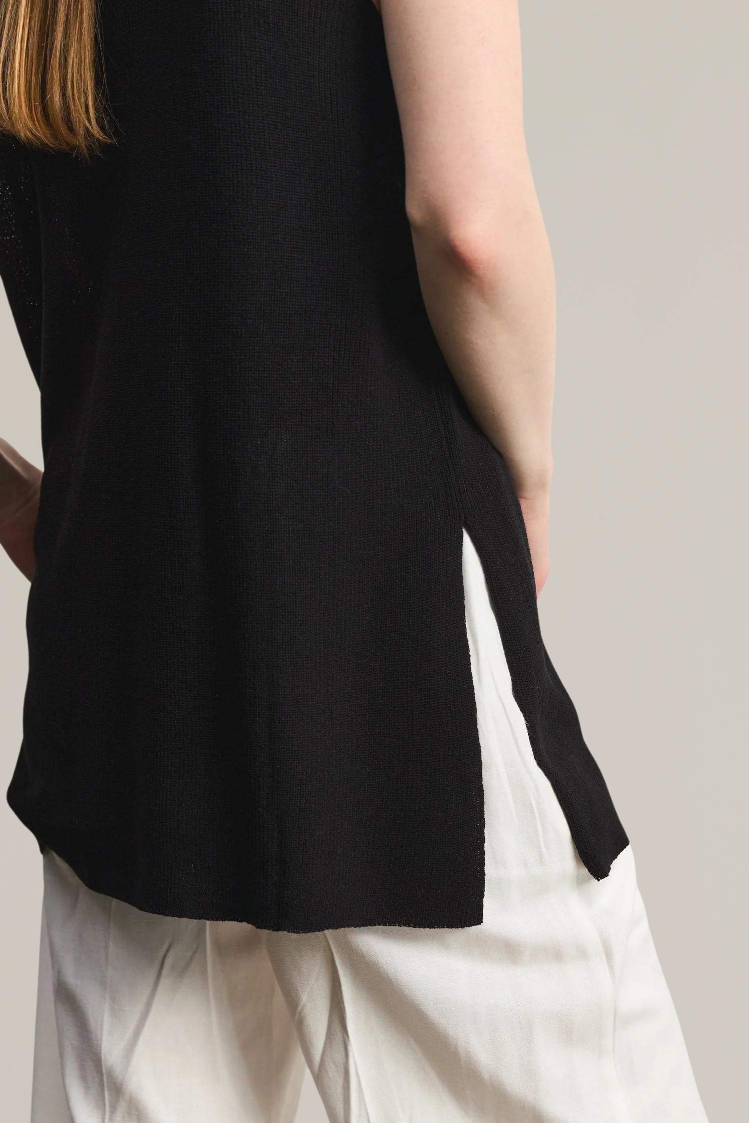 knit sweater vest with slits