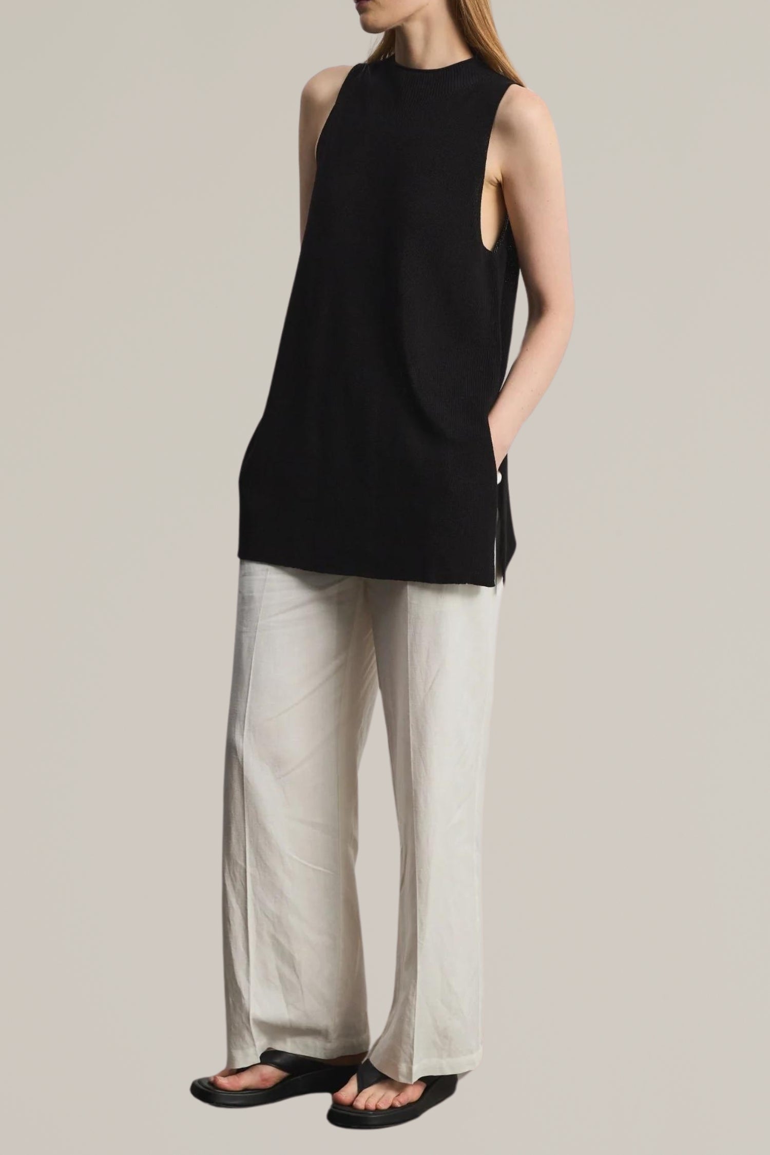 knit sweater vest with slits