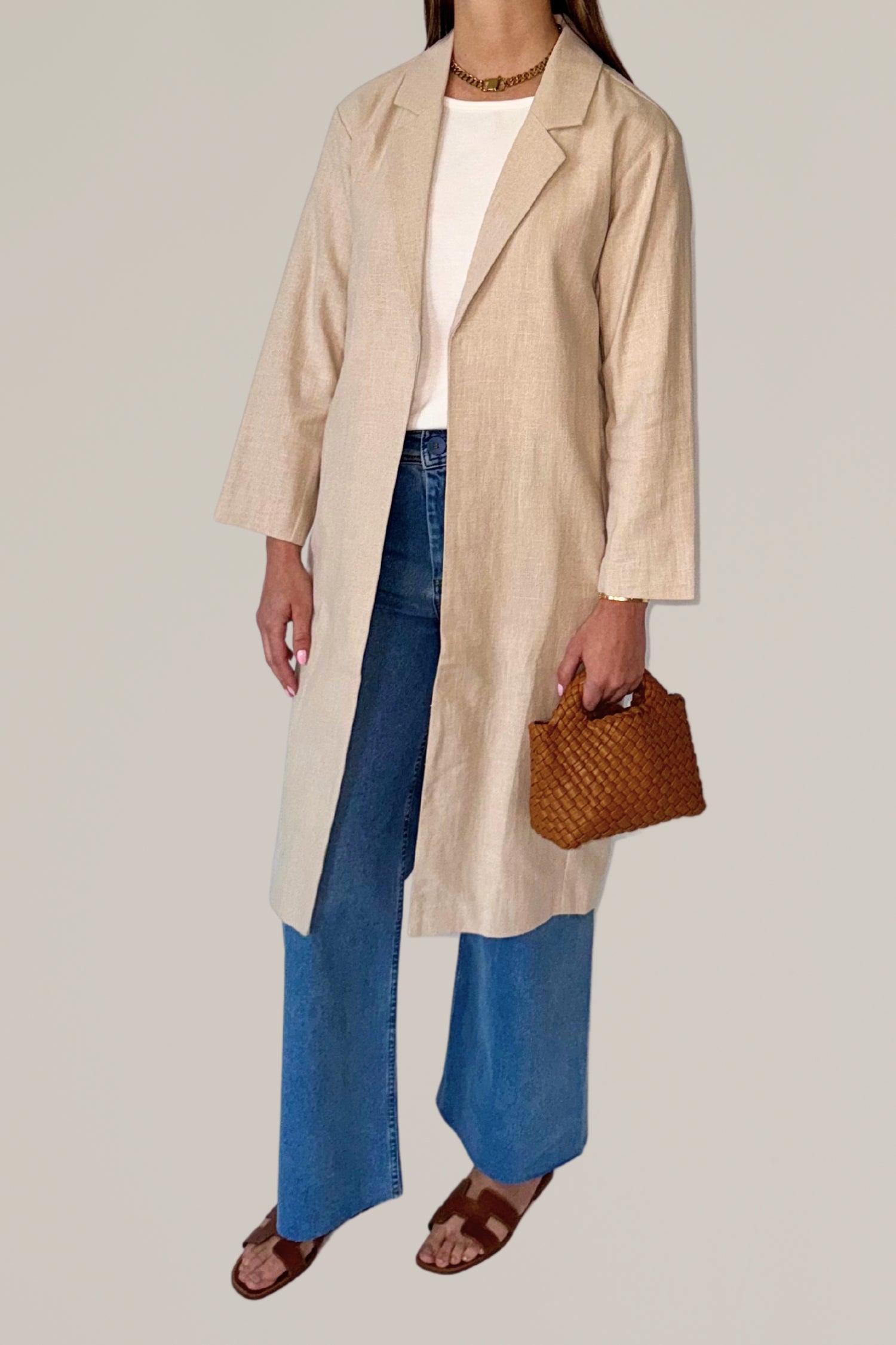 linen blend duster