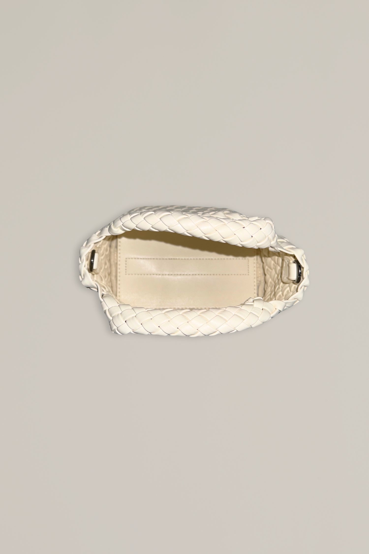 ivory woven mini bag