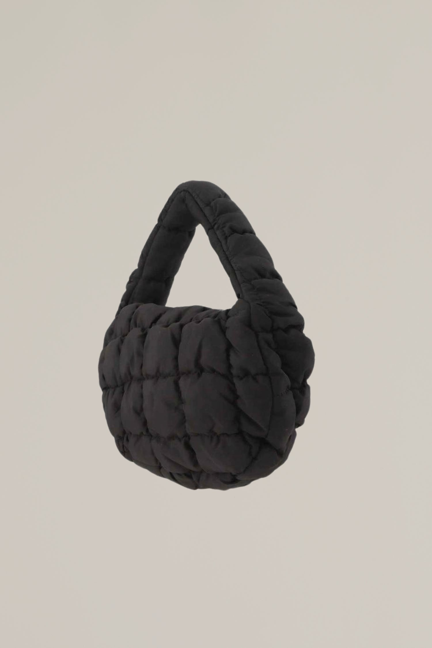 black mini quilted puffer bag