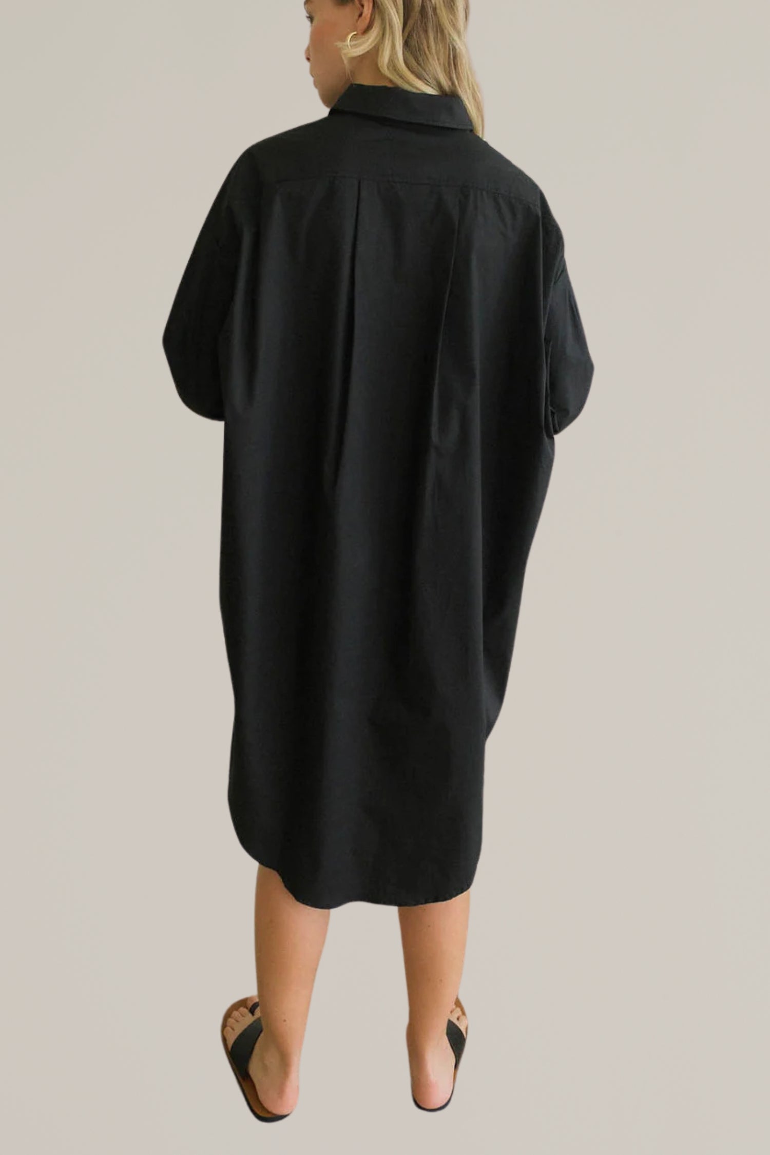 cotton button down shirtdress