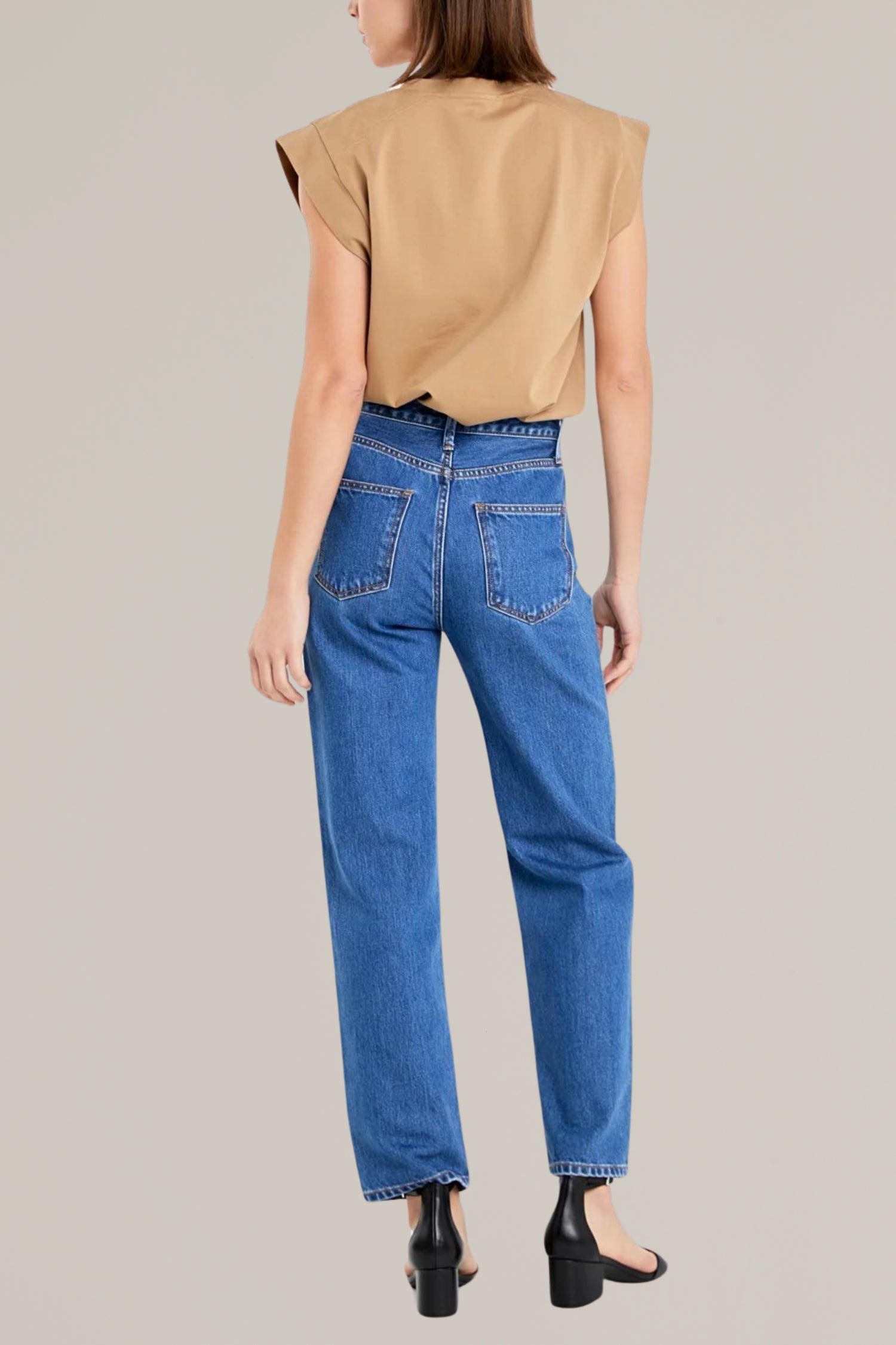 solid ribbed cotton sleeveless tee