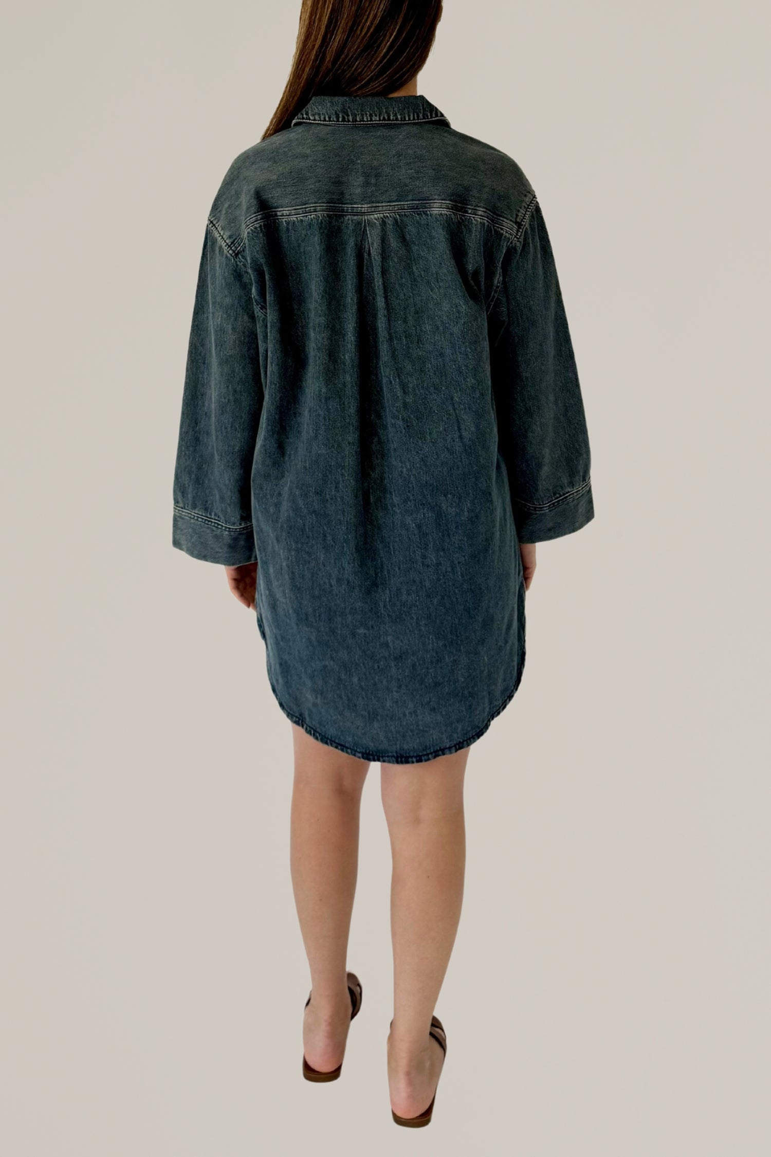 long sleeve denim dress