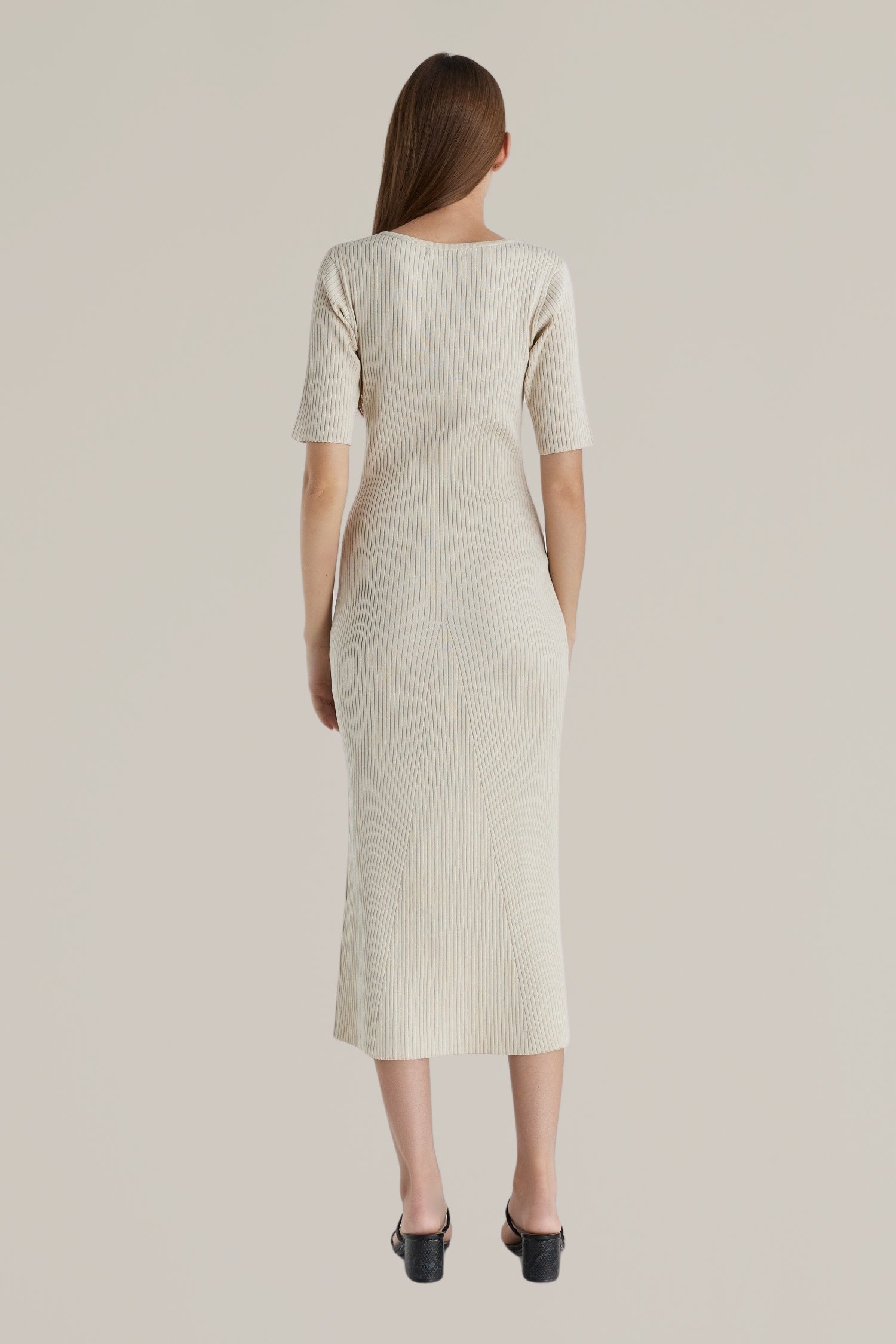 knit button detail dress