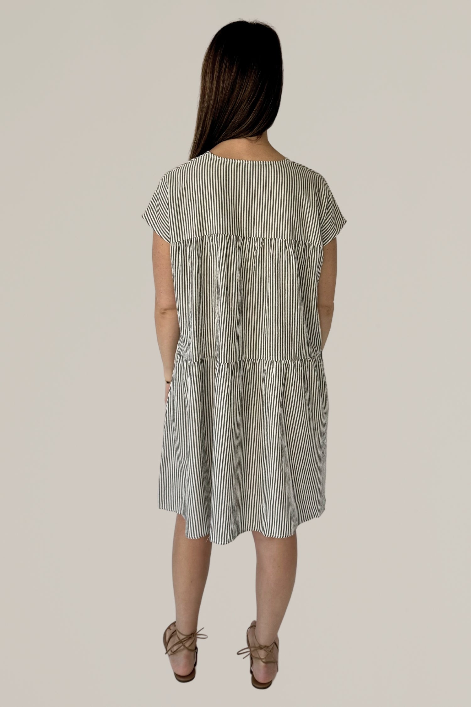 short sleeve striped dress