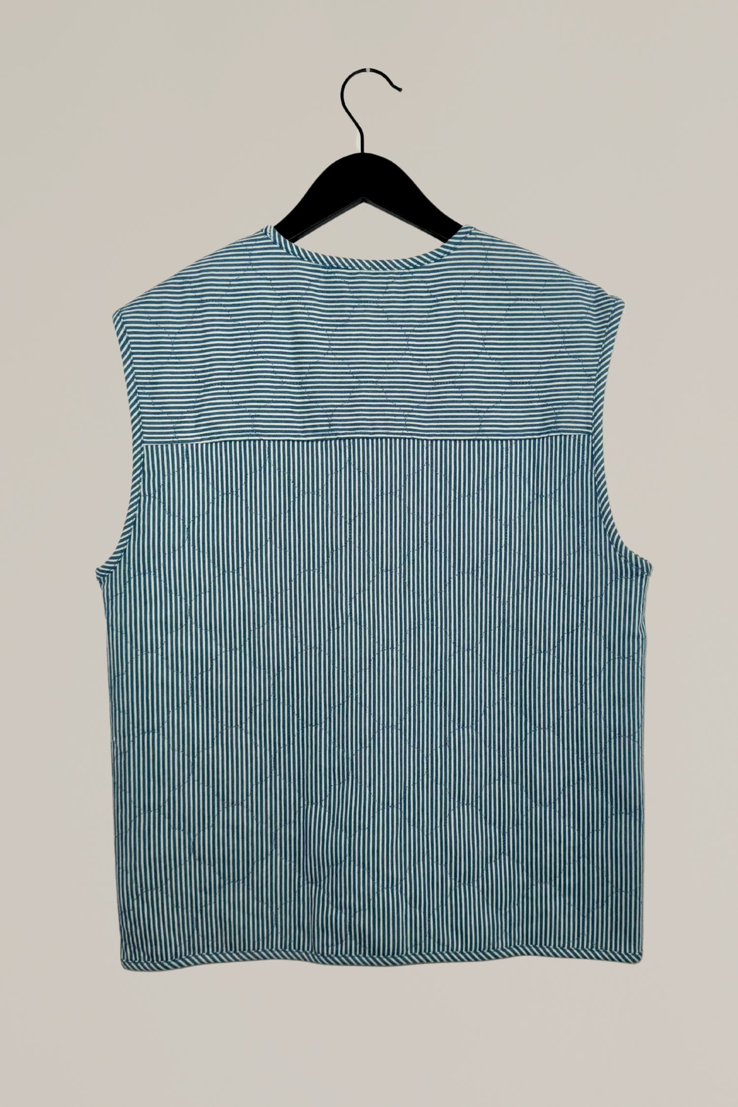 striped quilted vest