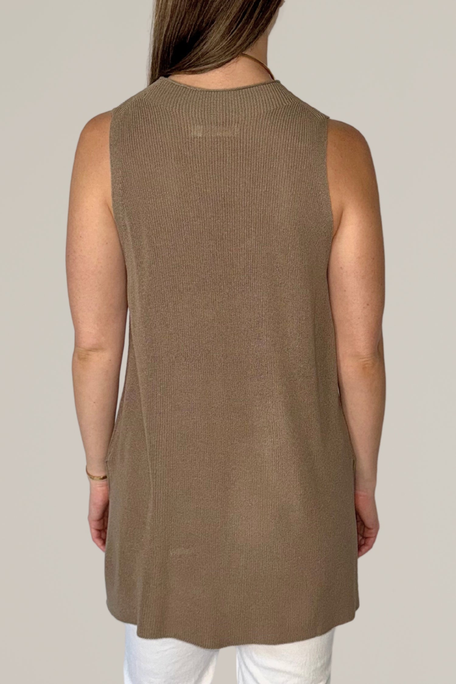 knit sweater vest with slits