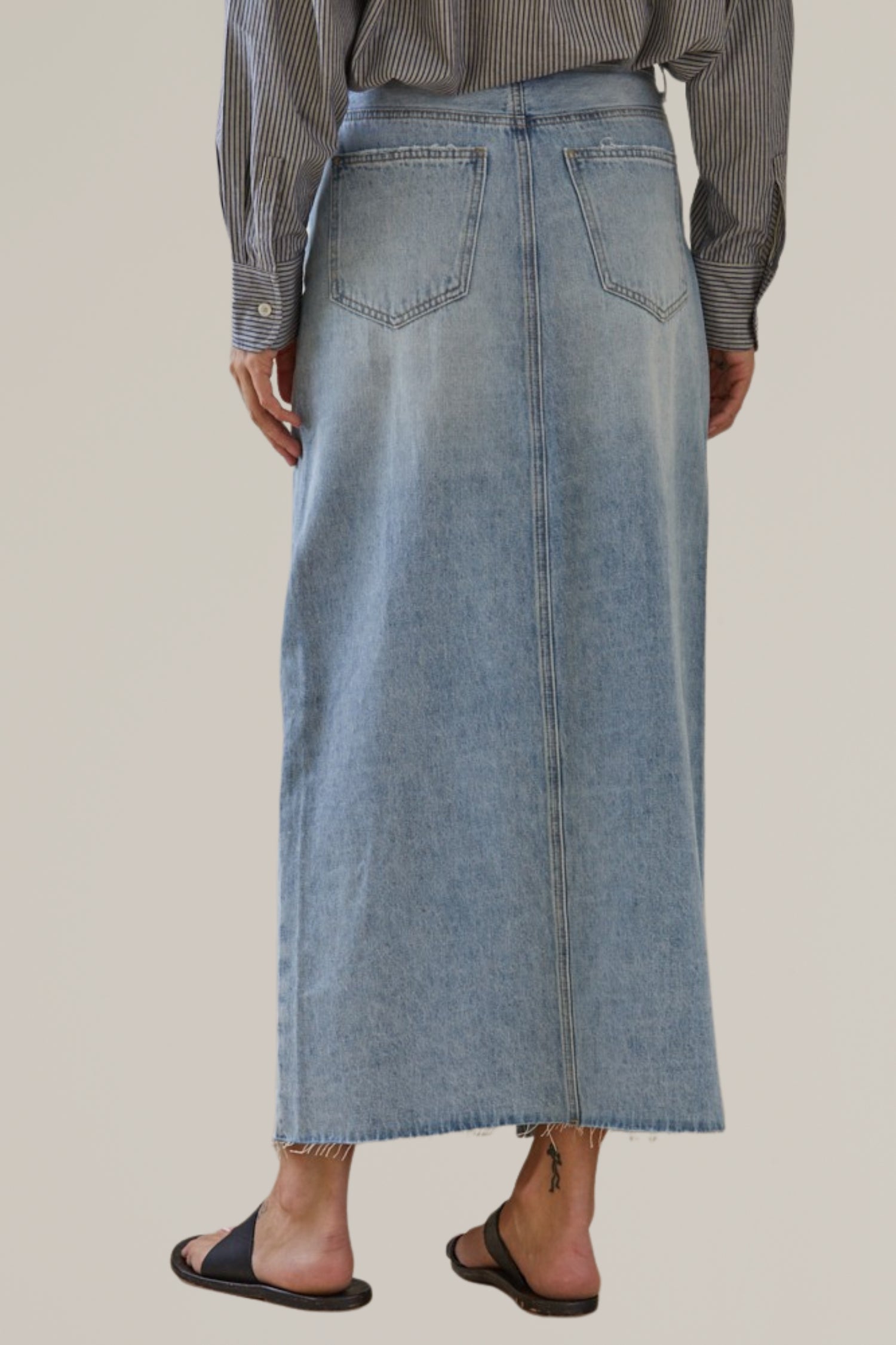 maxi denim skirt