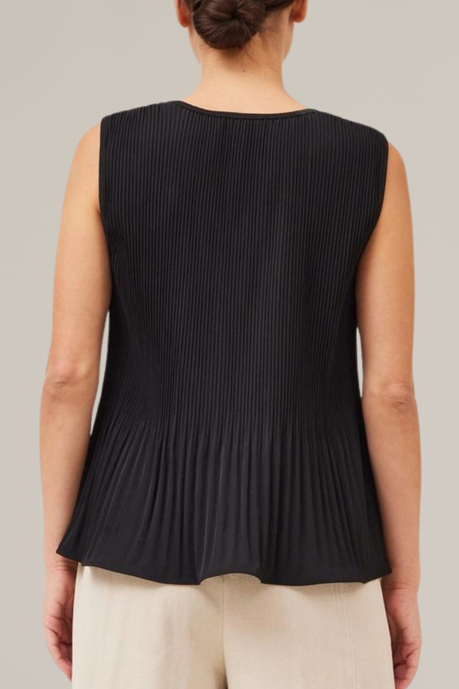 pleated v-neck blouse