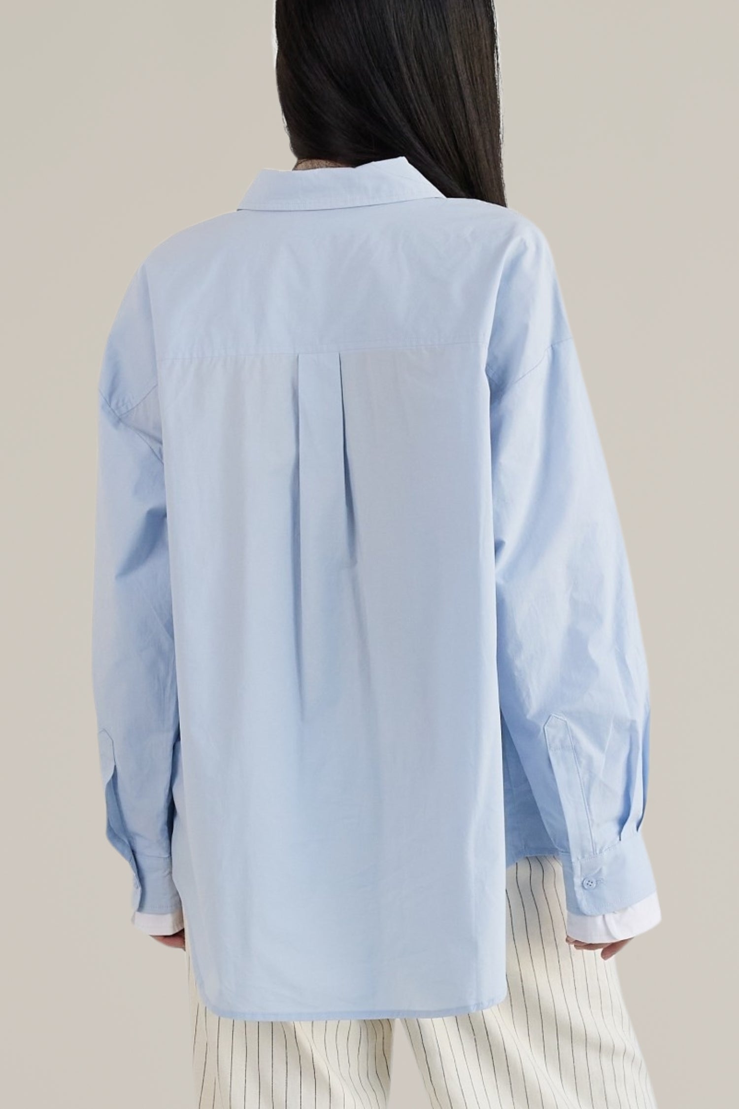 button down contrast sleeve shirt