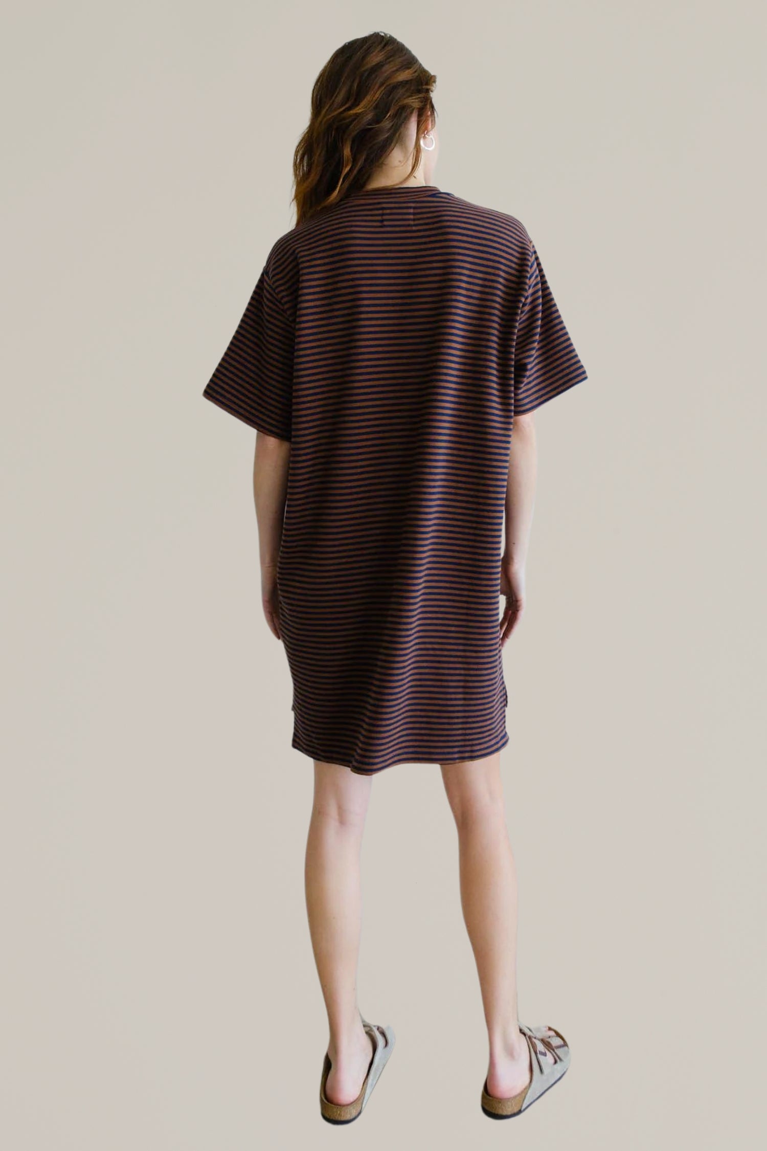 striped short sleeve t-shirt dress