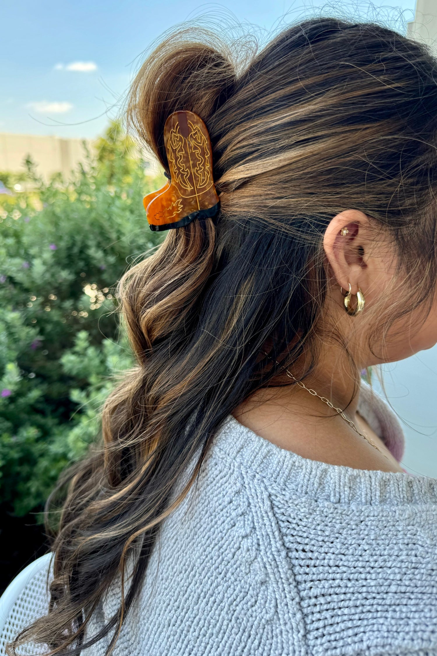cowboy boot hair clip