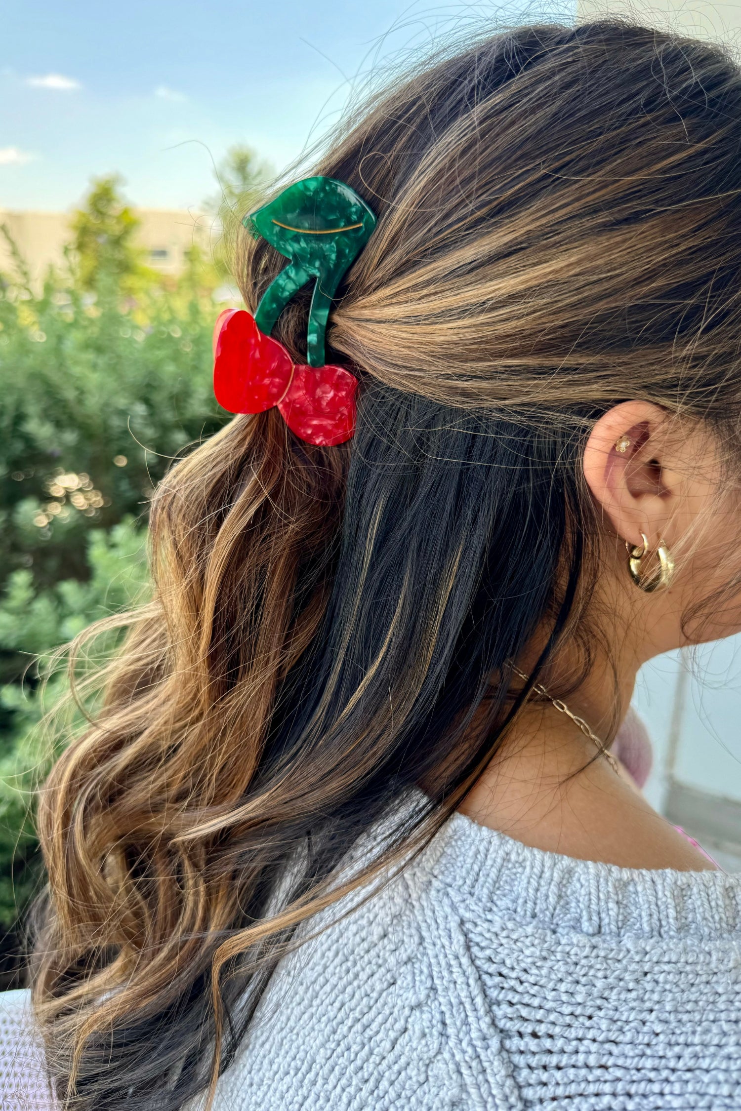 cherry hair clip