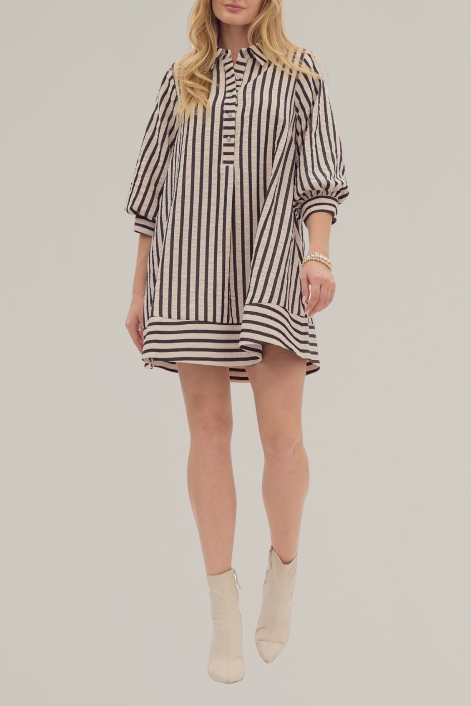 striped seersucker dress