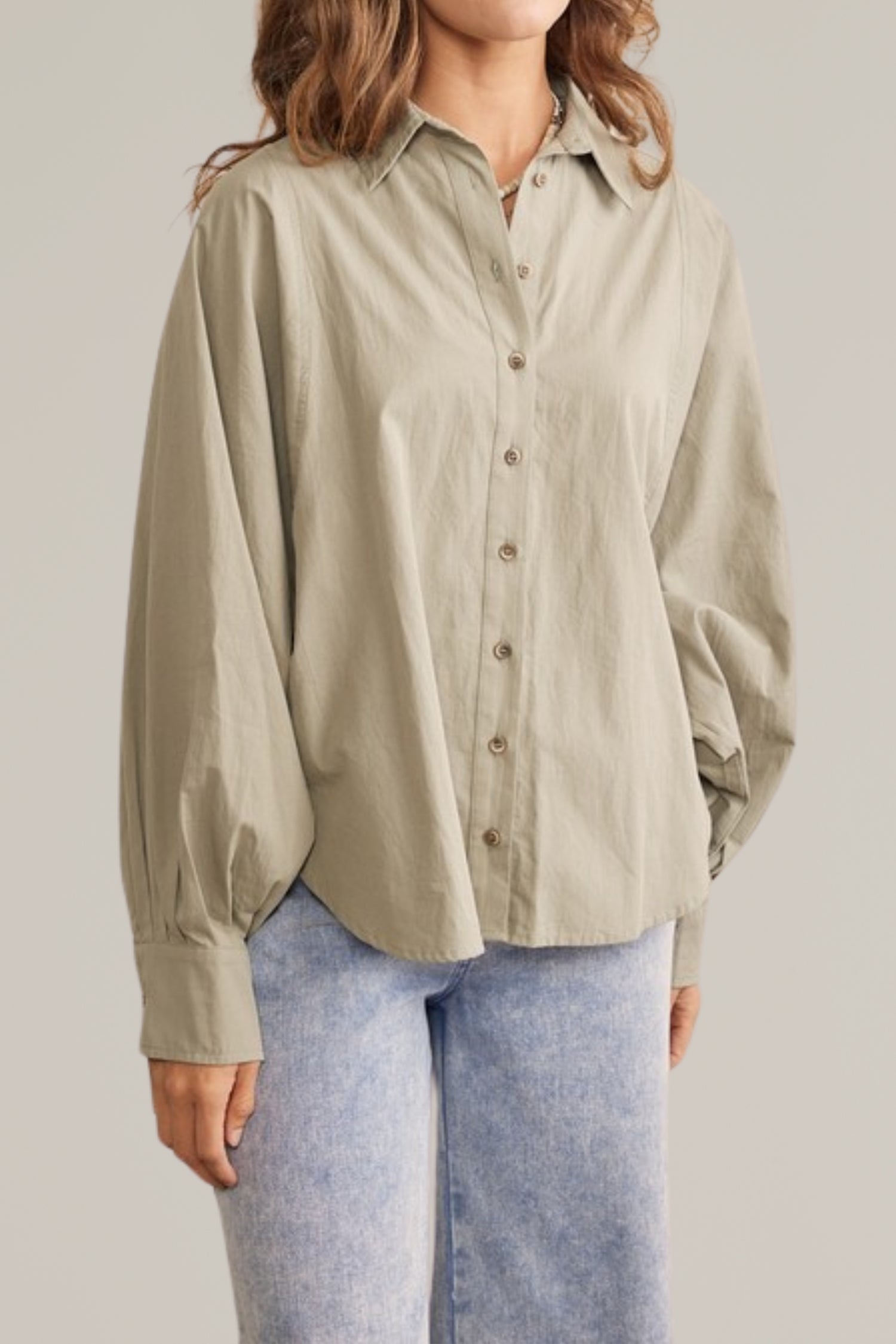 cotton button down top