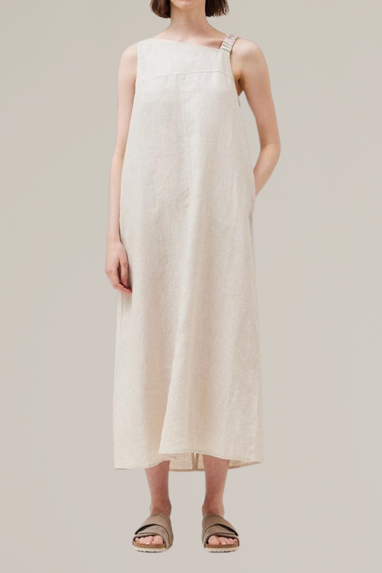 linen sleeveless dress