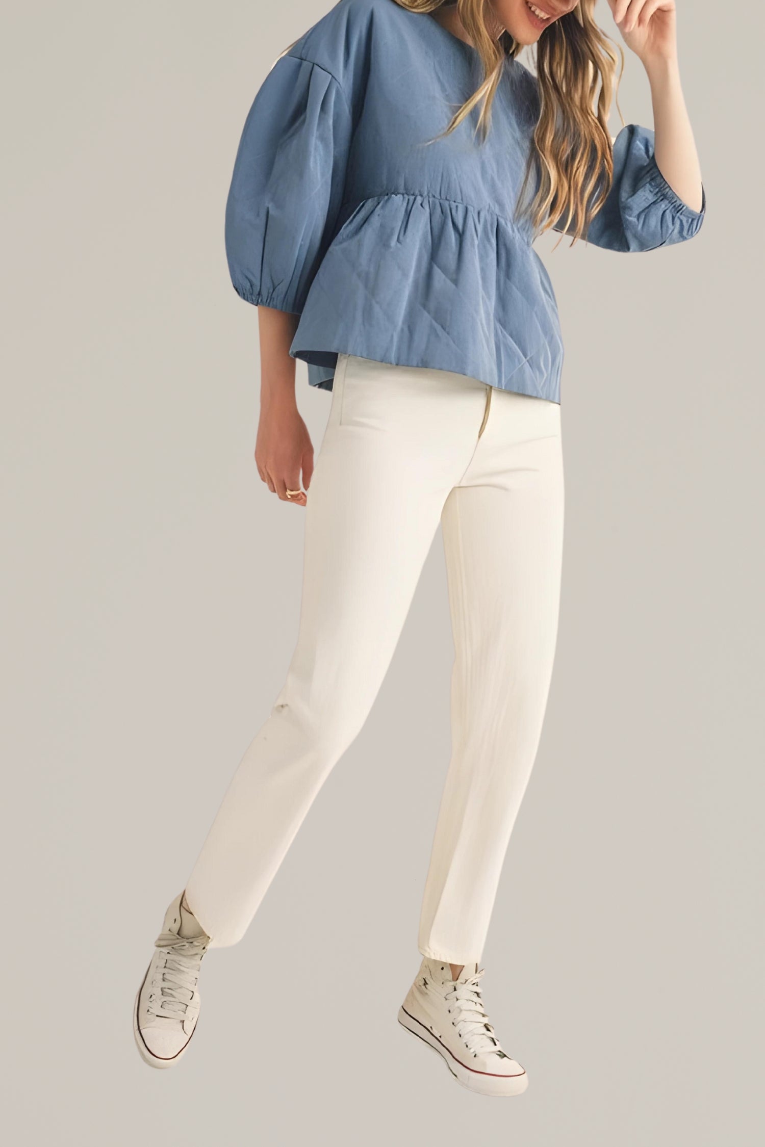 quilted babydoll top