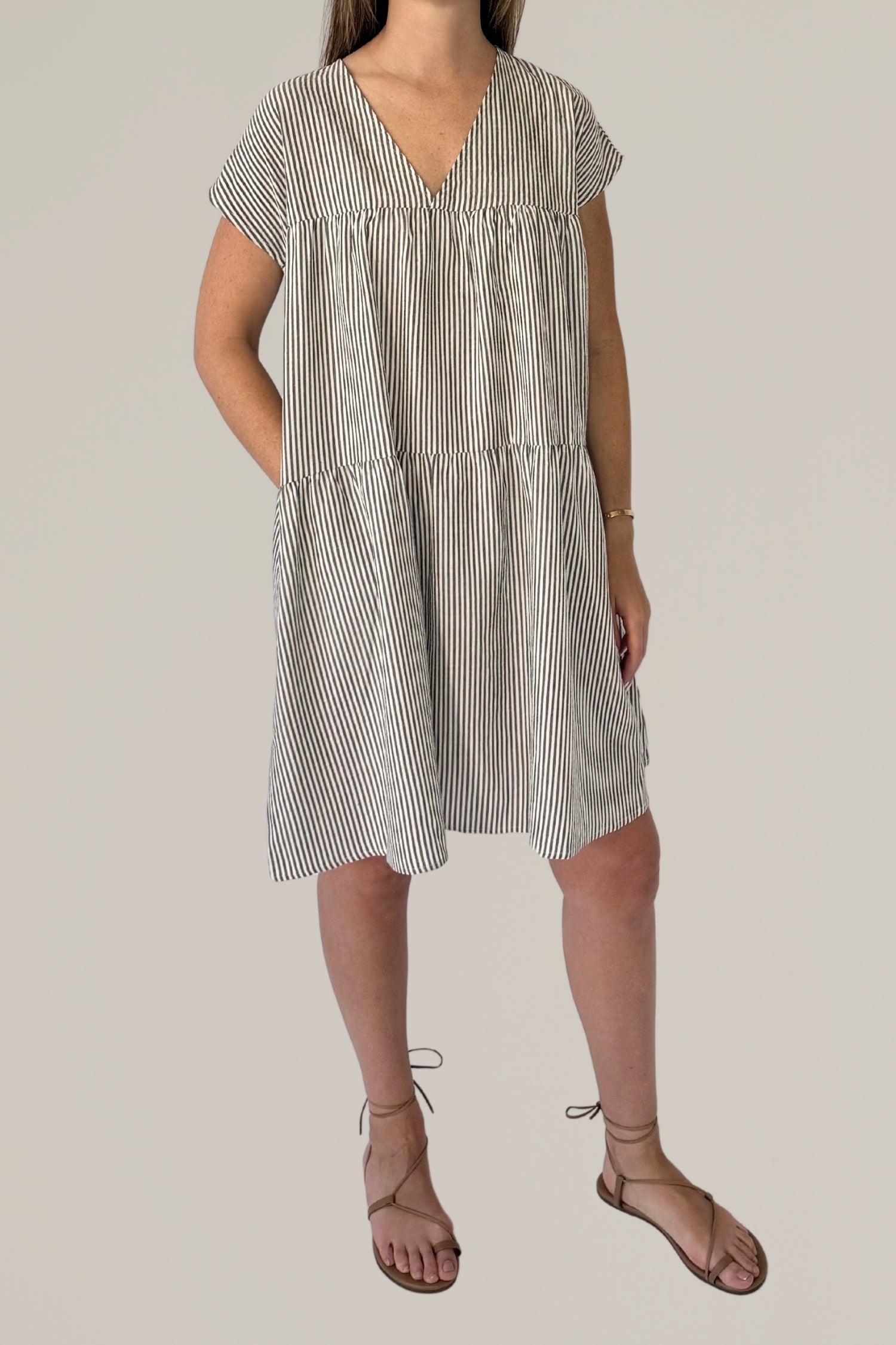 short sleeve striped dress