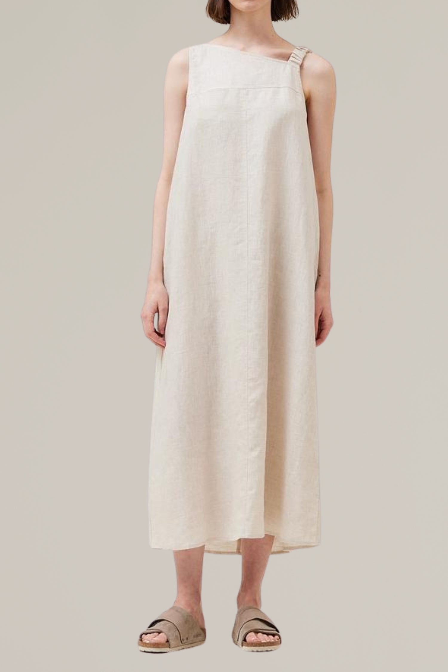 linen sleeveless dress