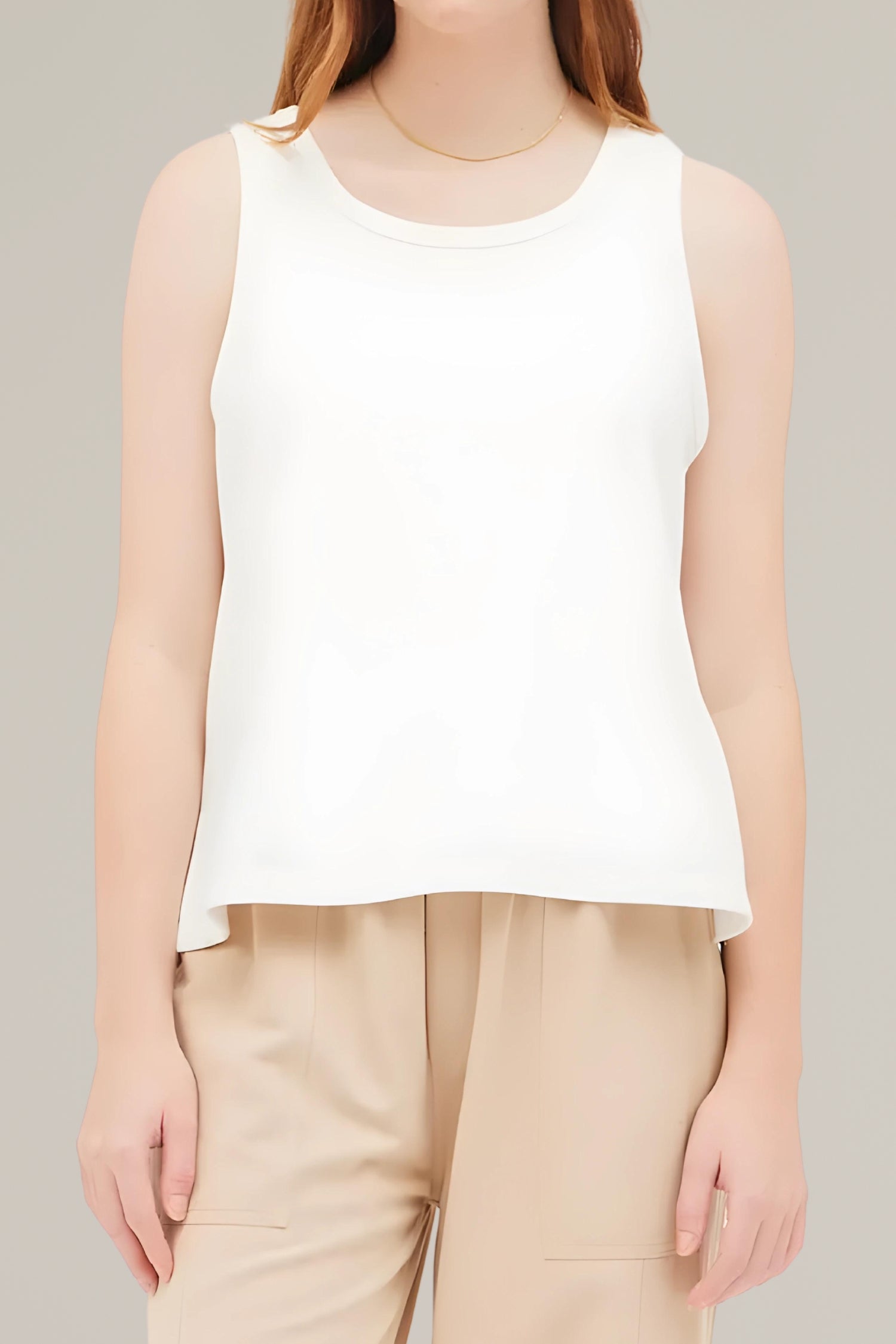 terry knit side slit tank top