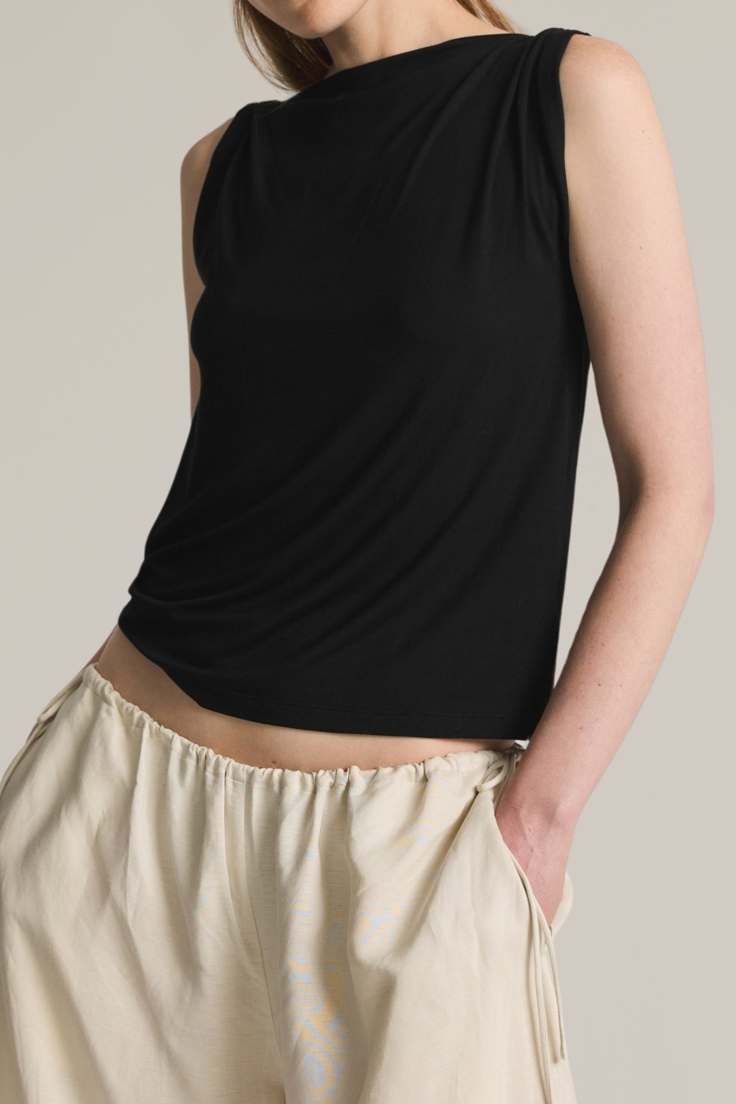 soft knit twist tank top