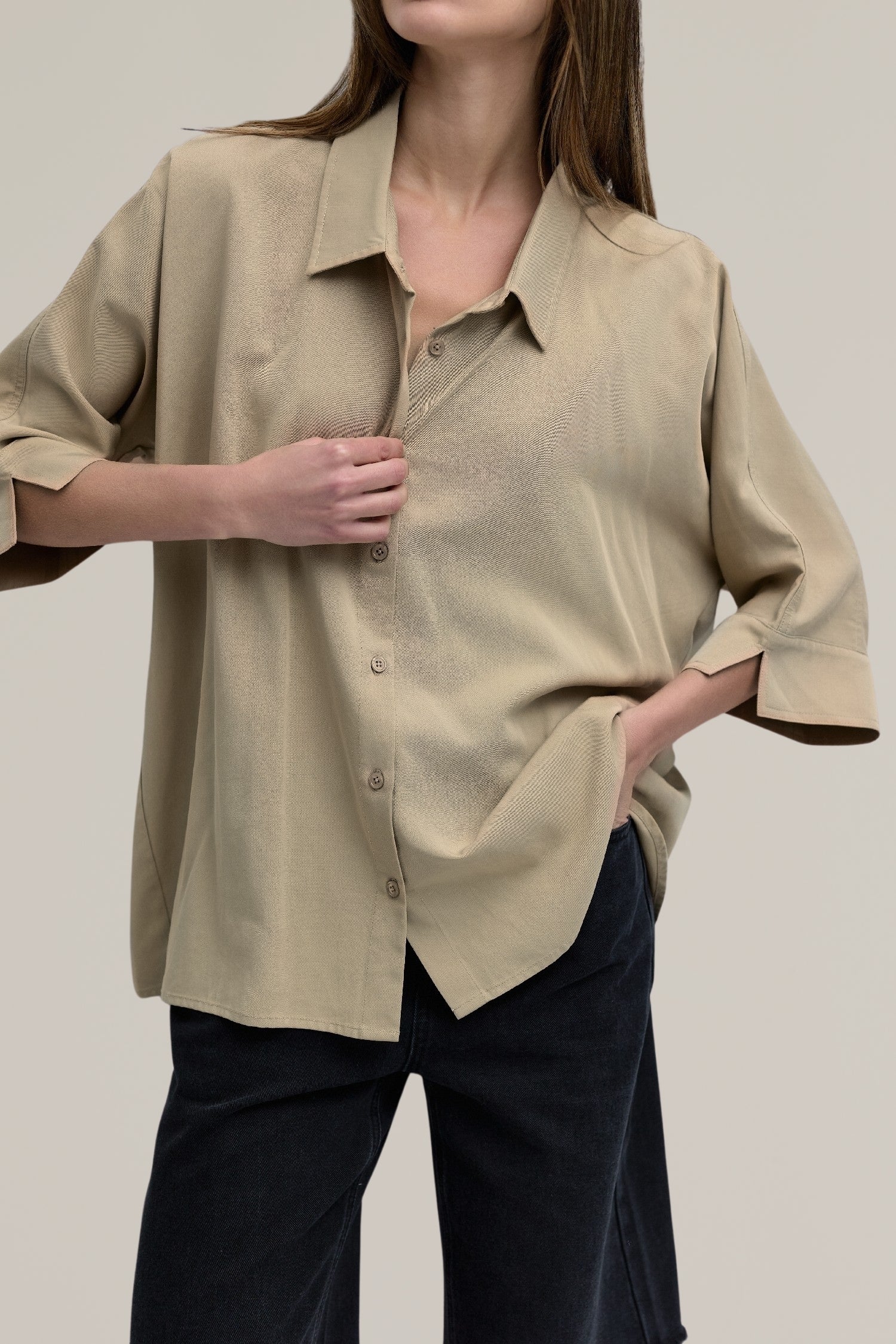 button down tencel top