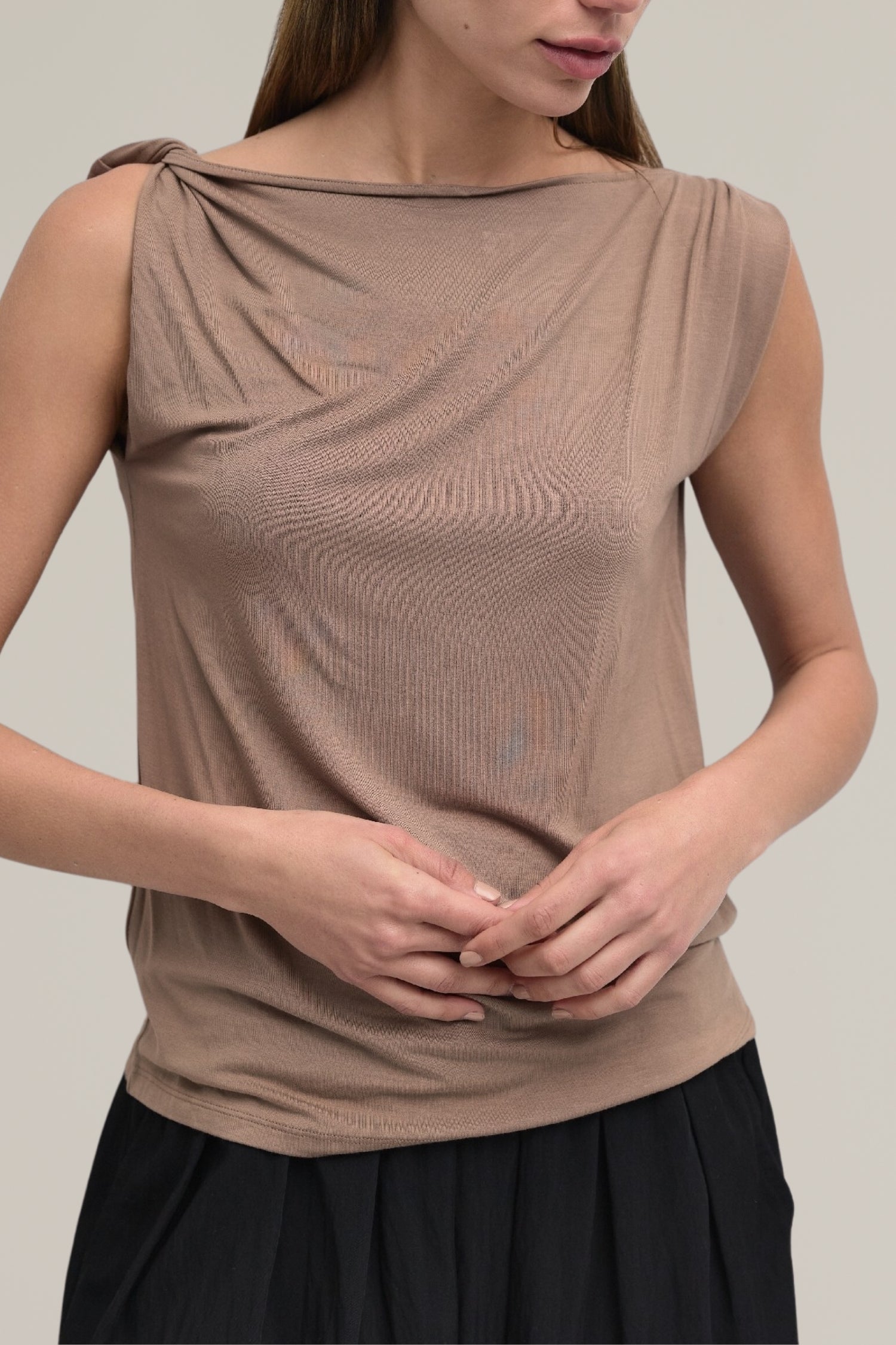 soft knit twist tank top