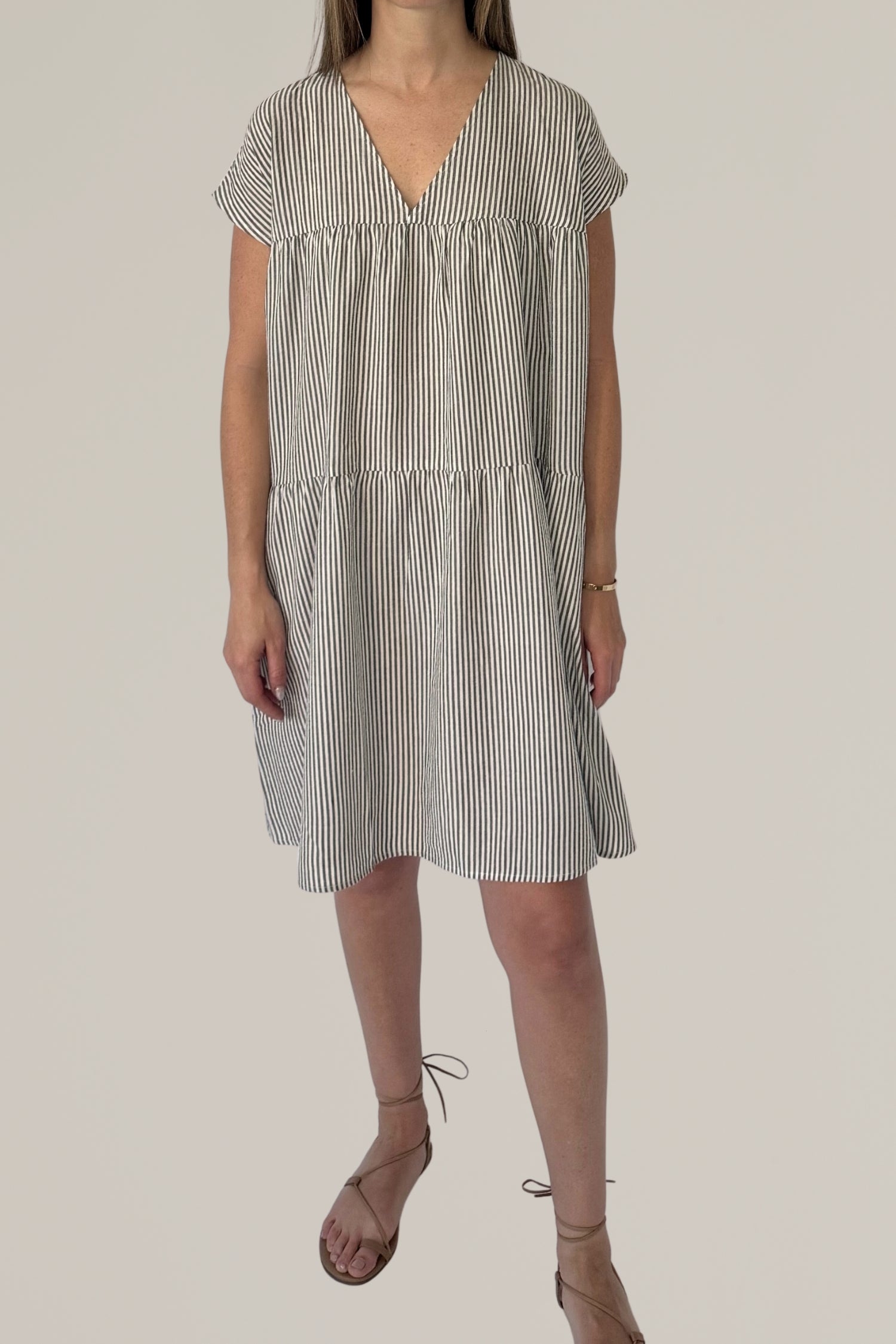 short sleeve striped dress