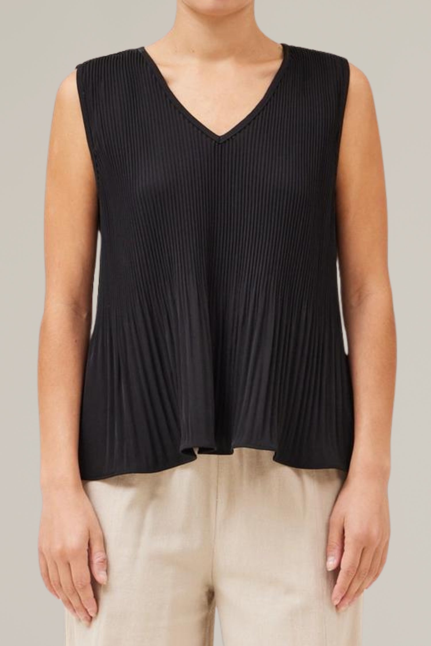 pleated v-neck blouse