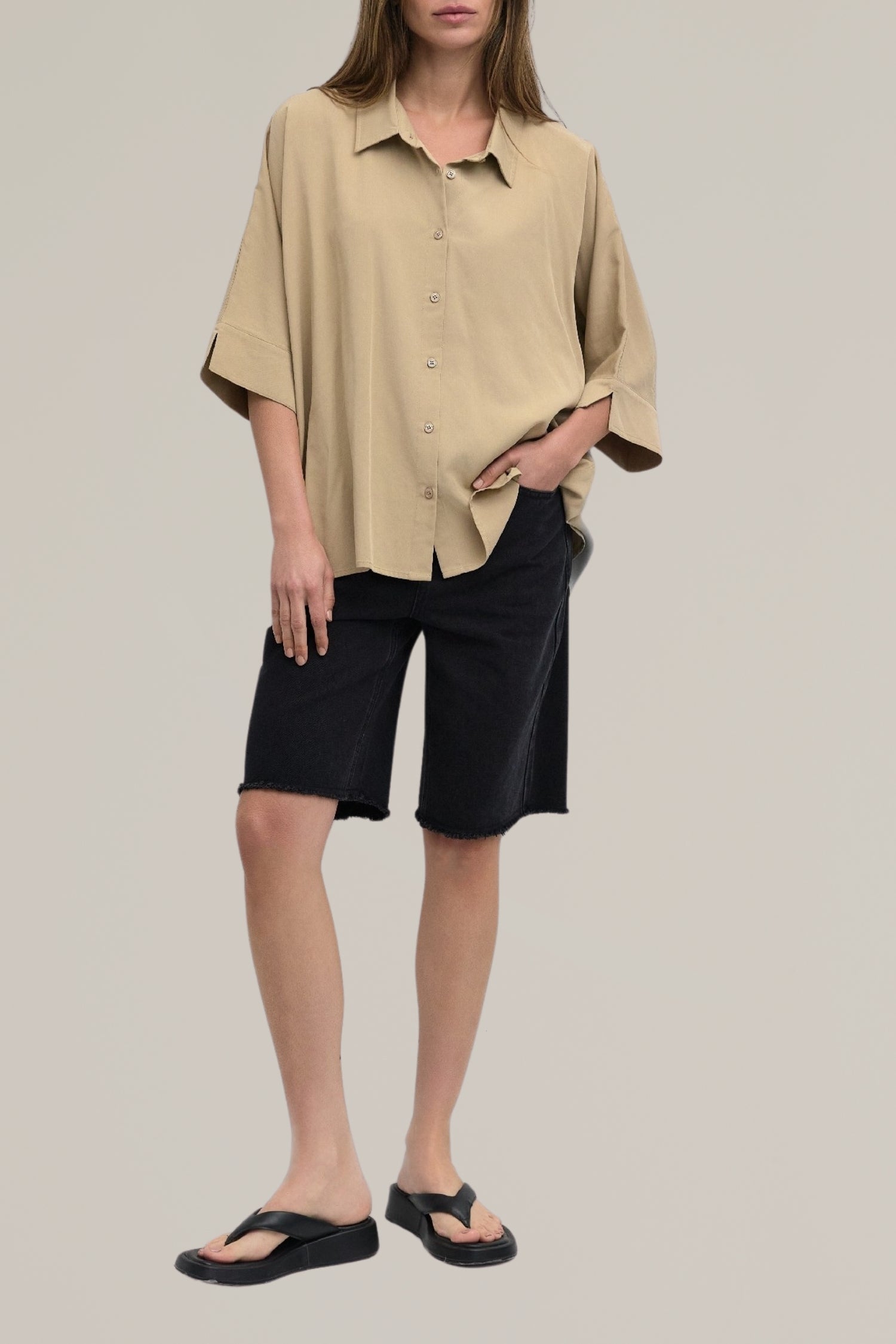 button down tencel top