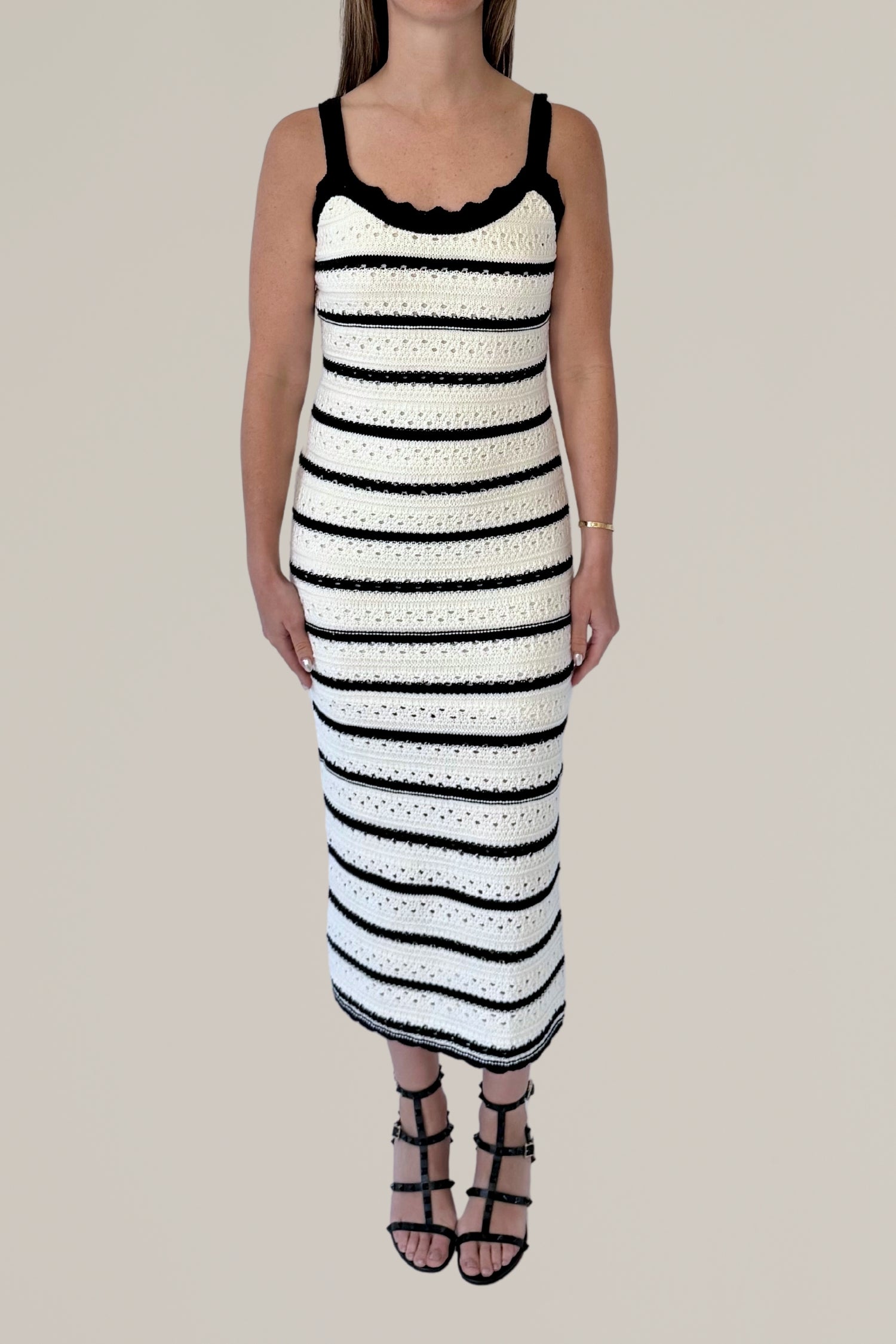 crochet knitted striped dress