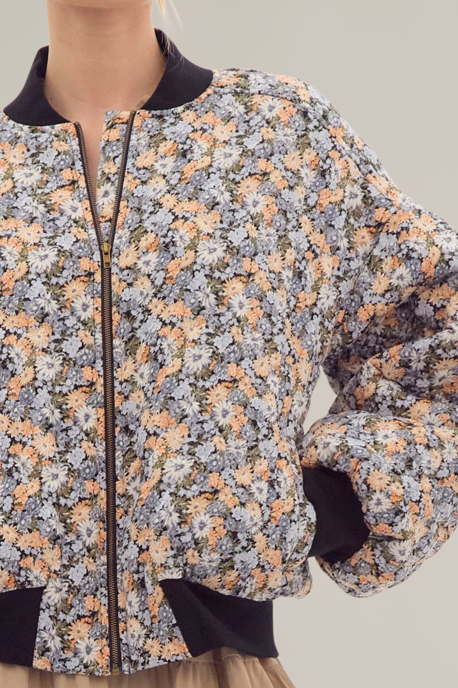 floral bomber jacket