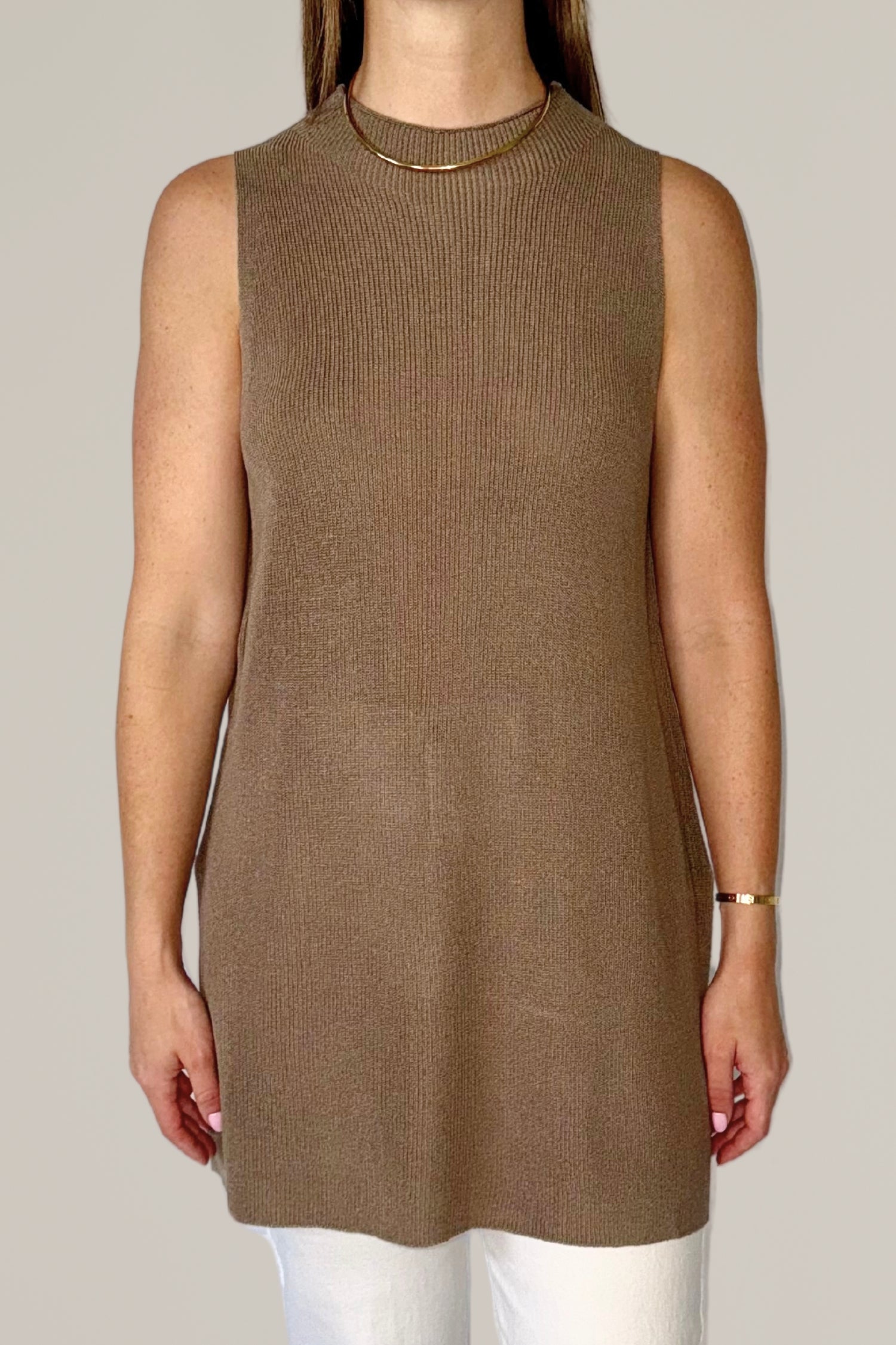 knit sweater vest with slits