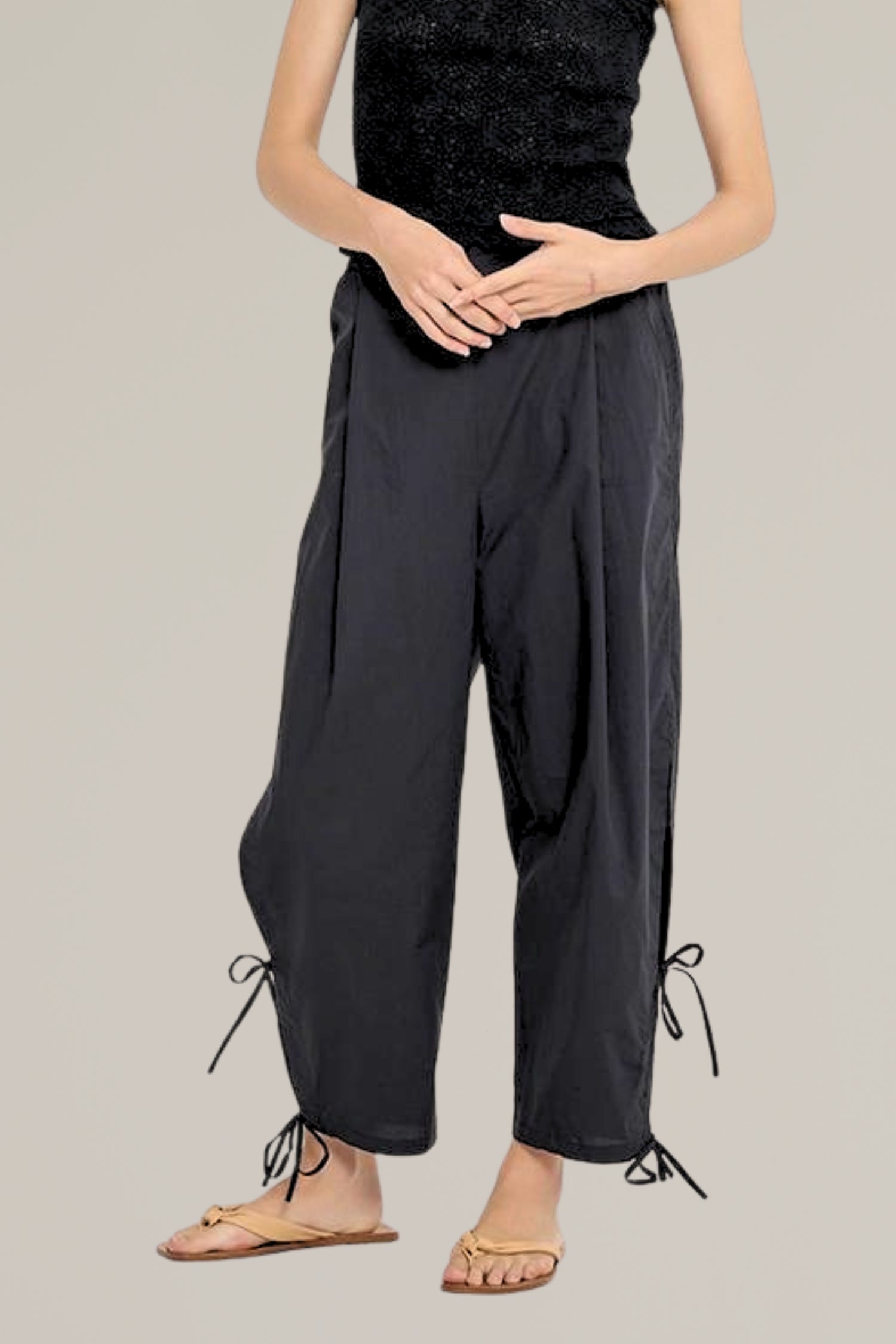 double side tie pull-on pant