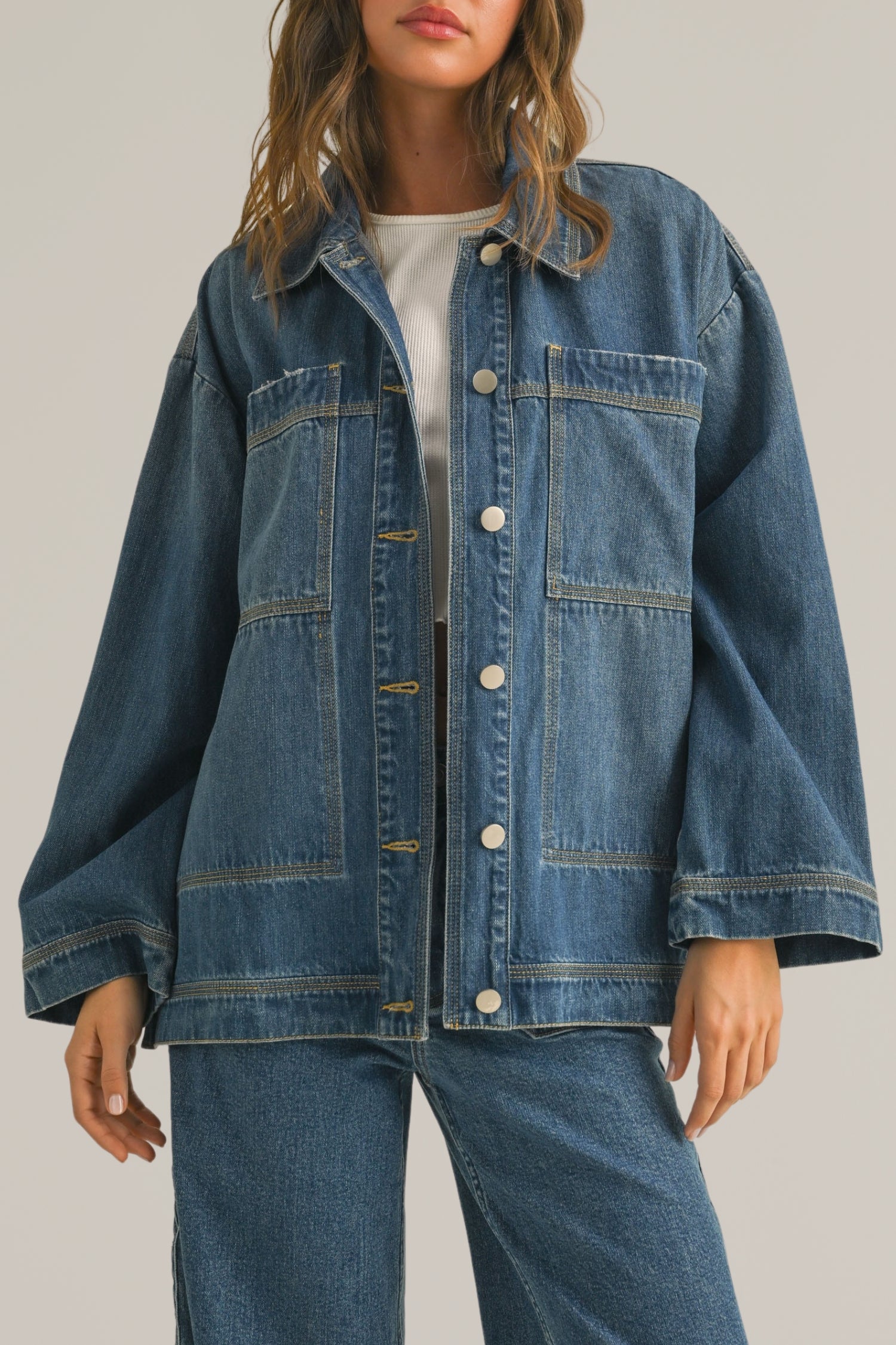 side tie denim jacket