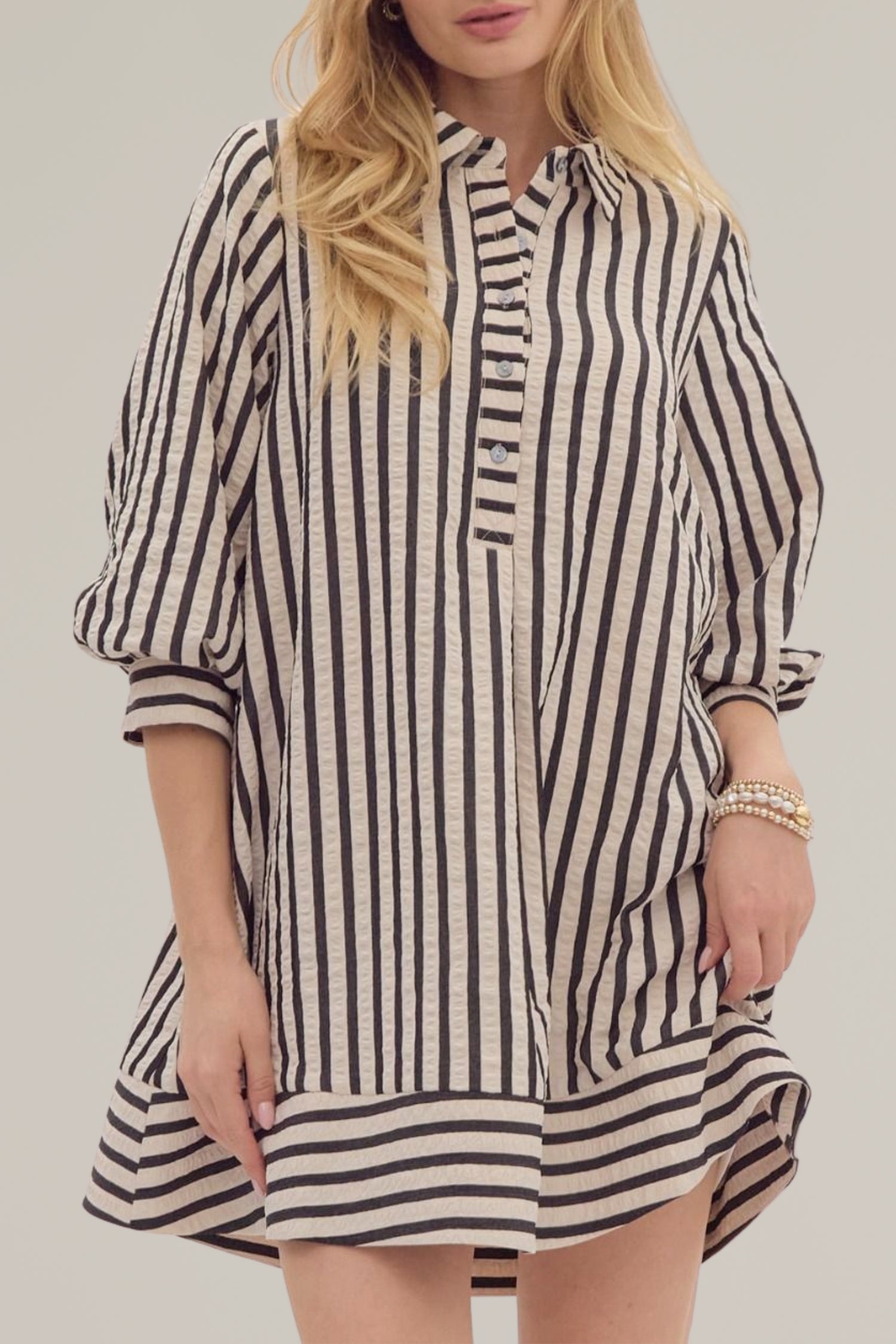 striped seersucker dress
