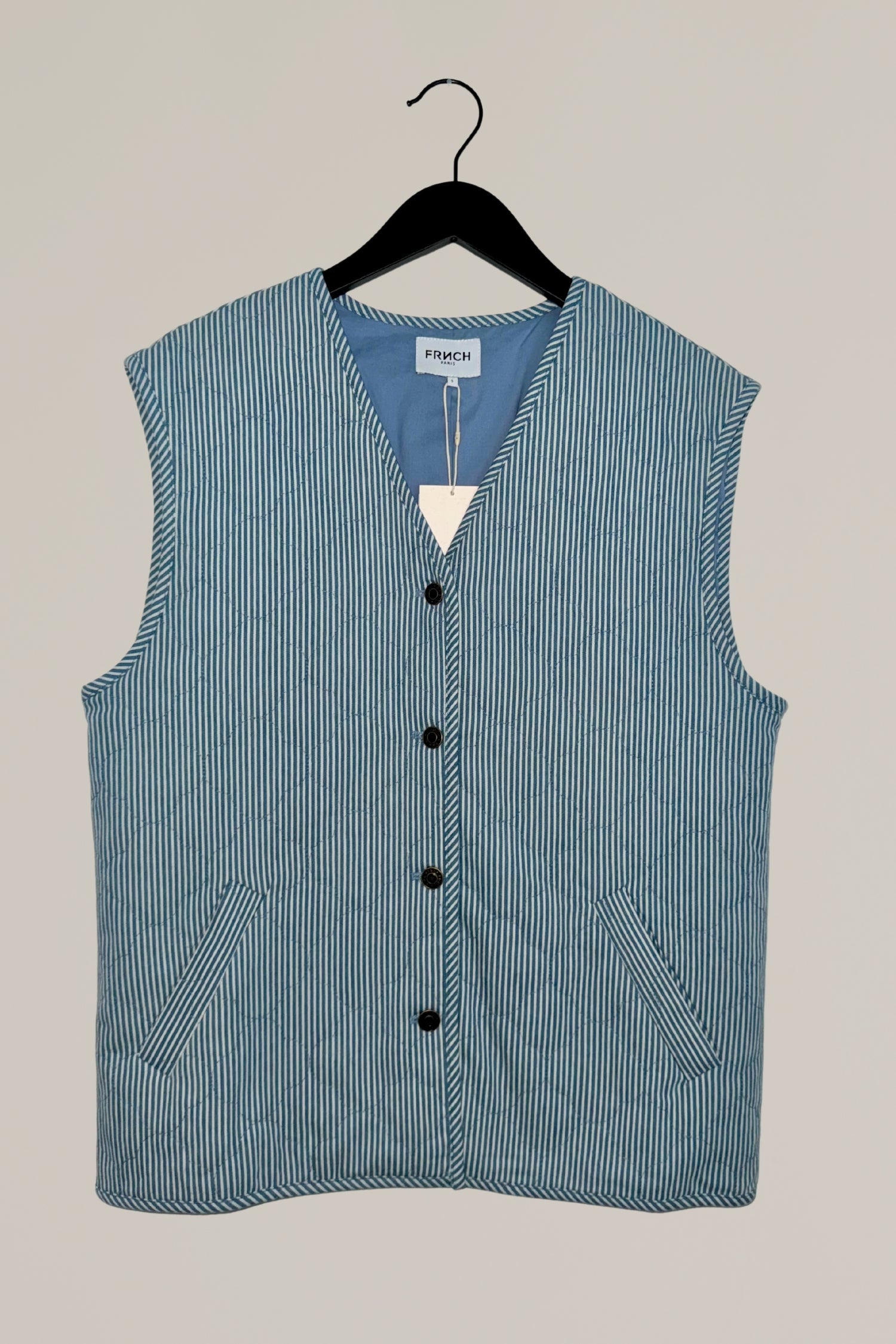 striped quilted vest