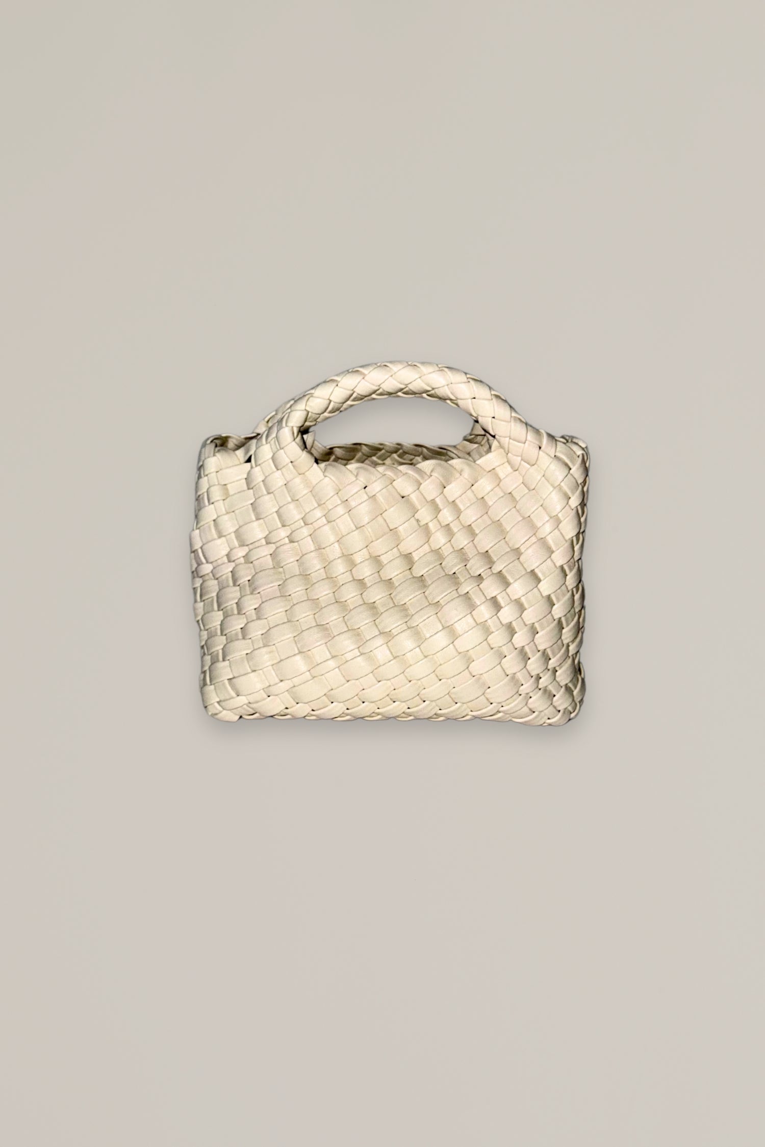 ivory woven mini bag