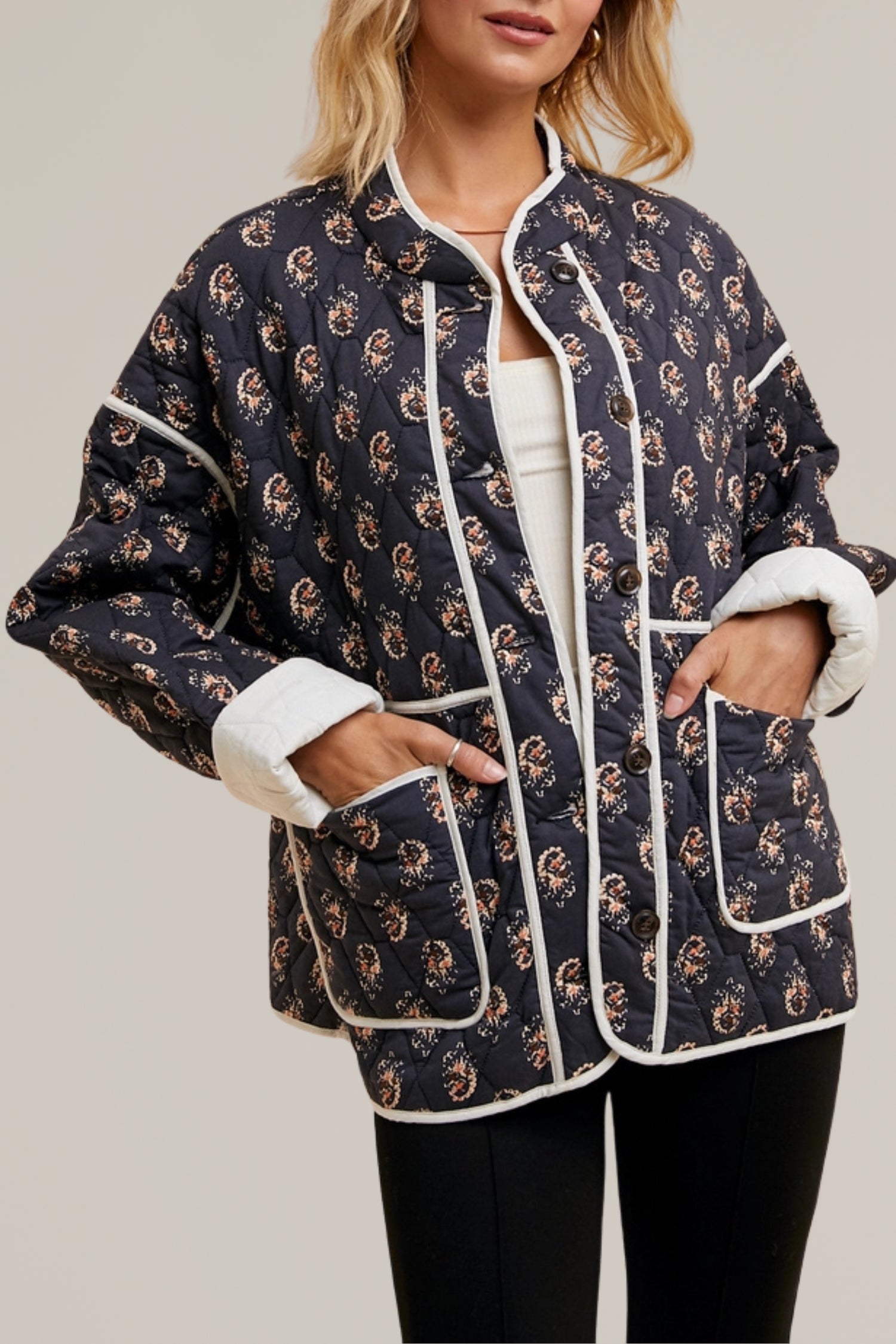 floral quilted jacket