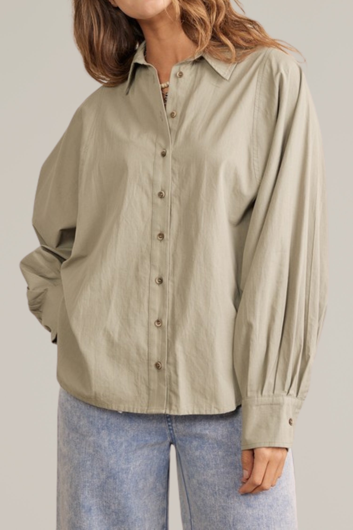cotton button down top