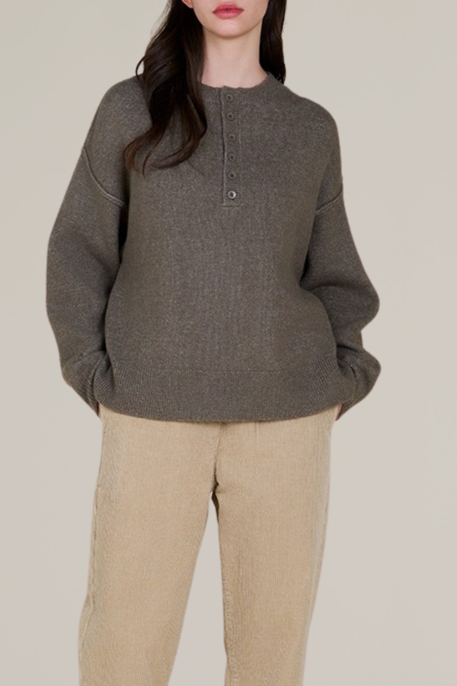 button down pullover sweater
