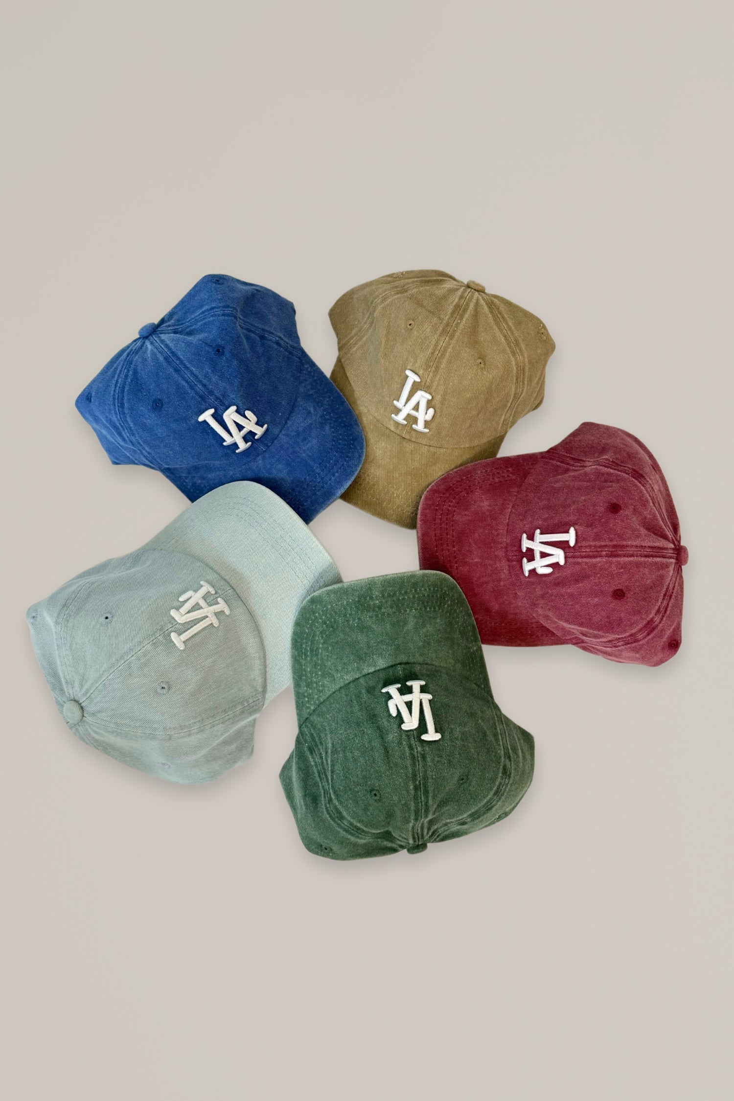 burgundy LA baseball cap