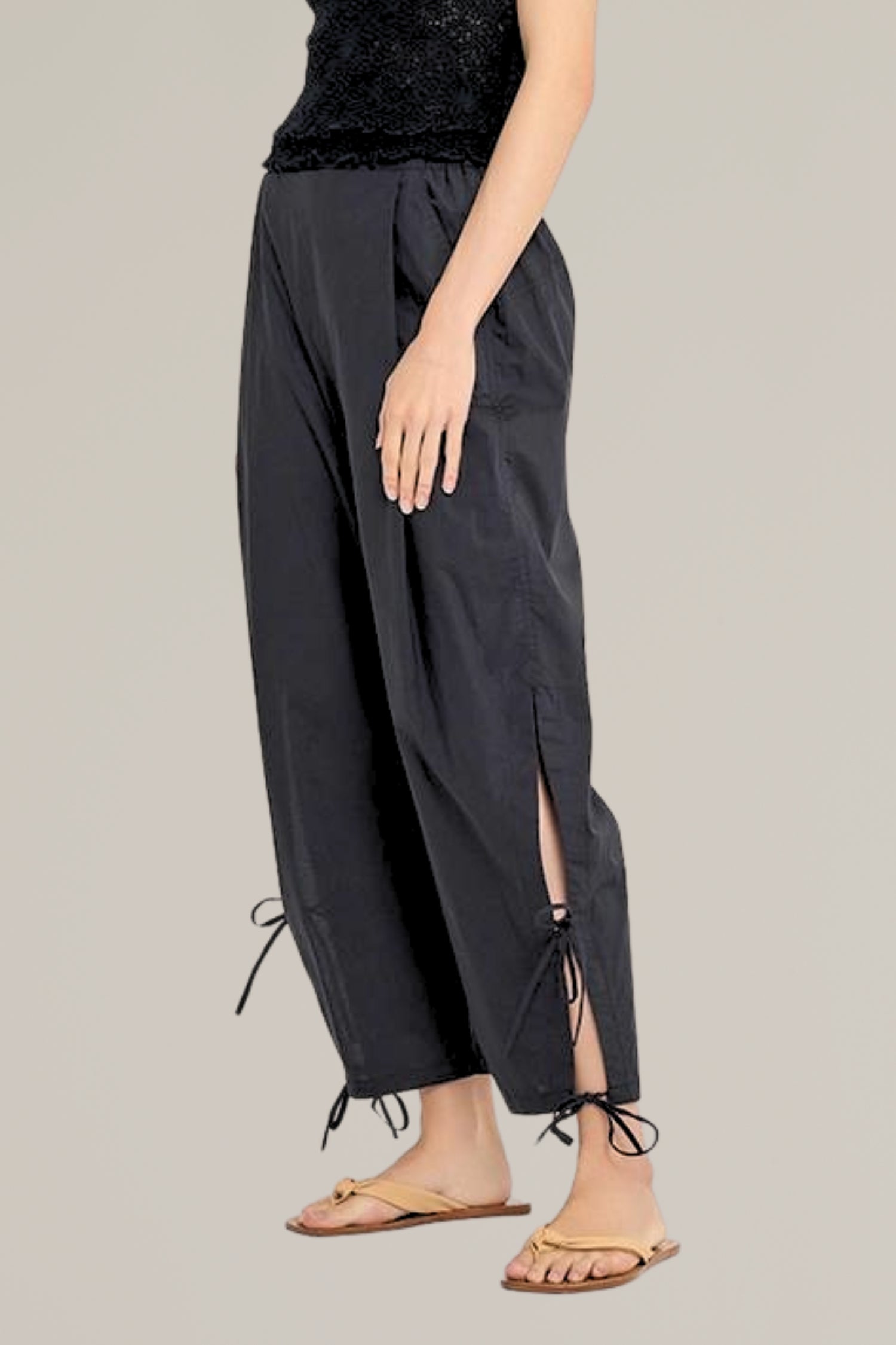 double side tie pull-on pant