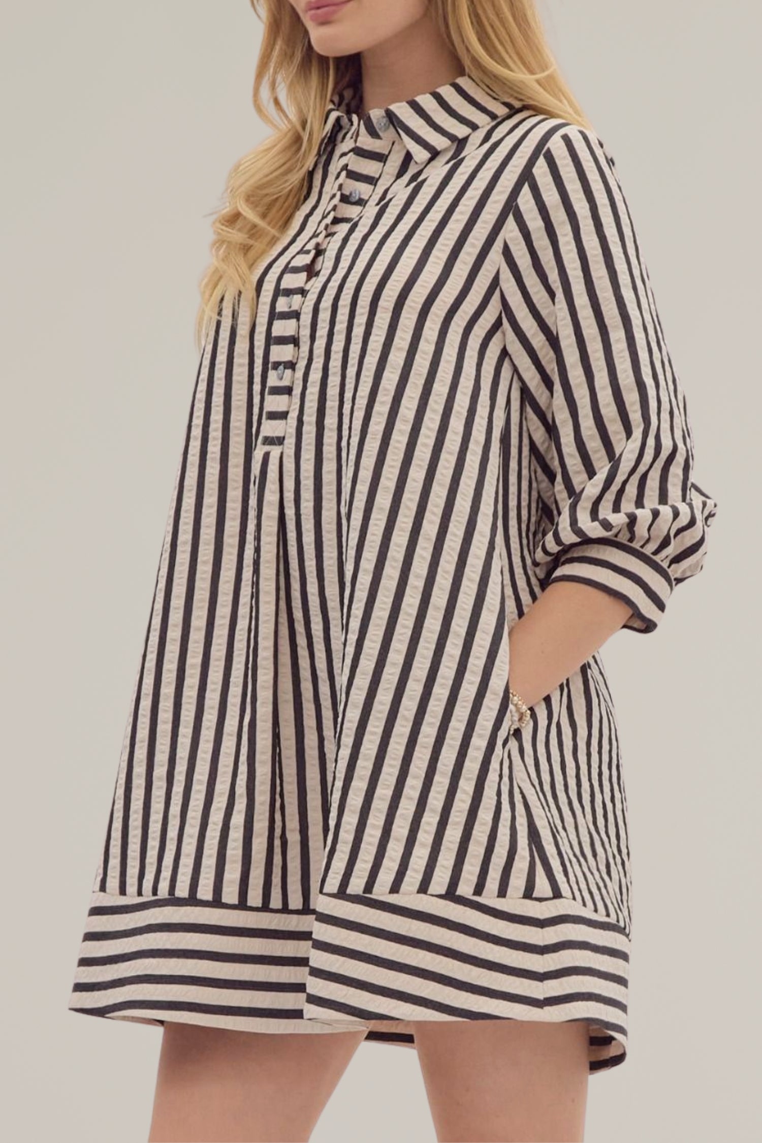 striped seersucker dress
