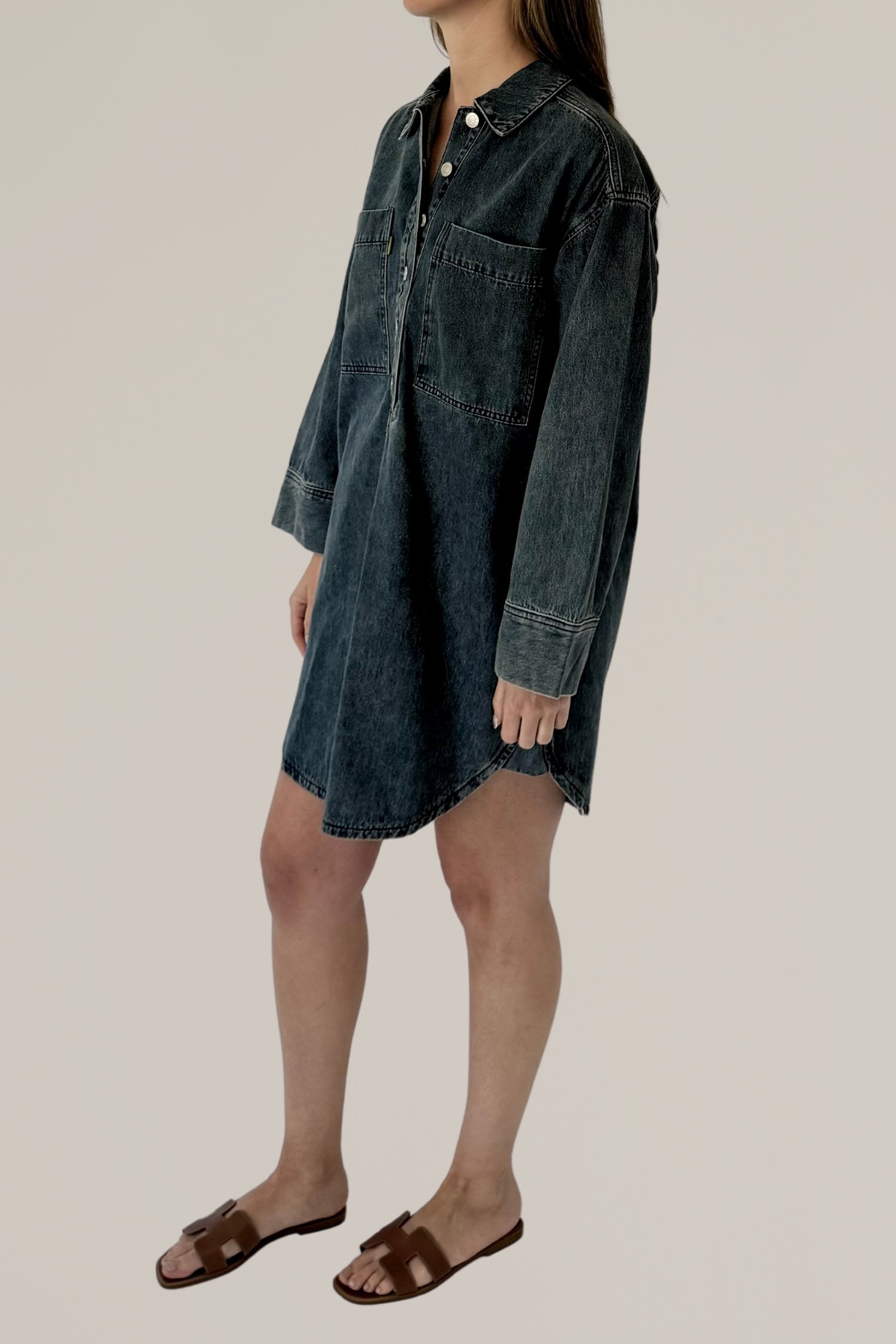 long sleeve denim dress