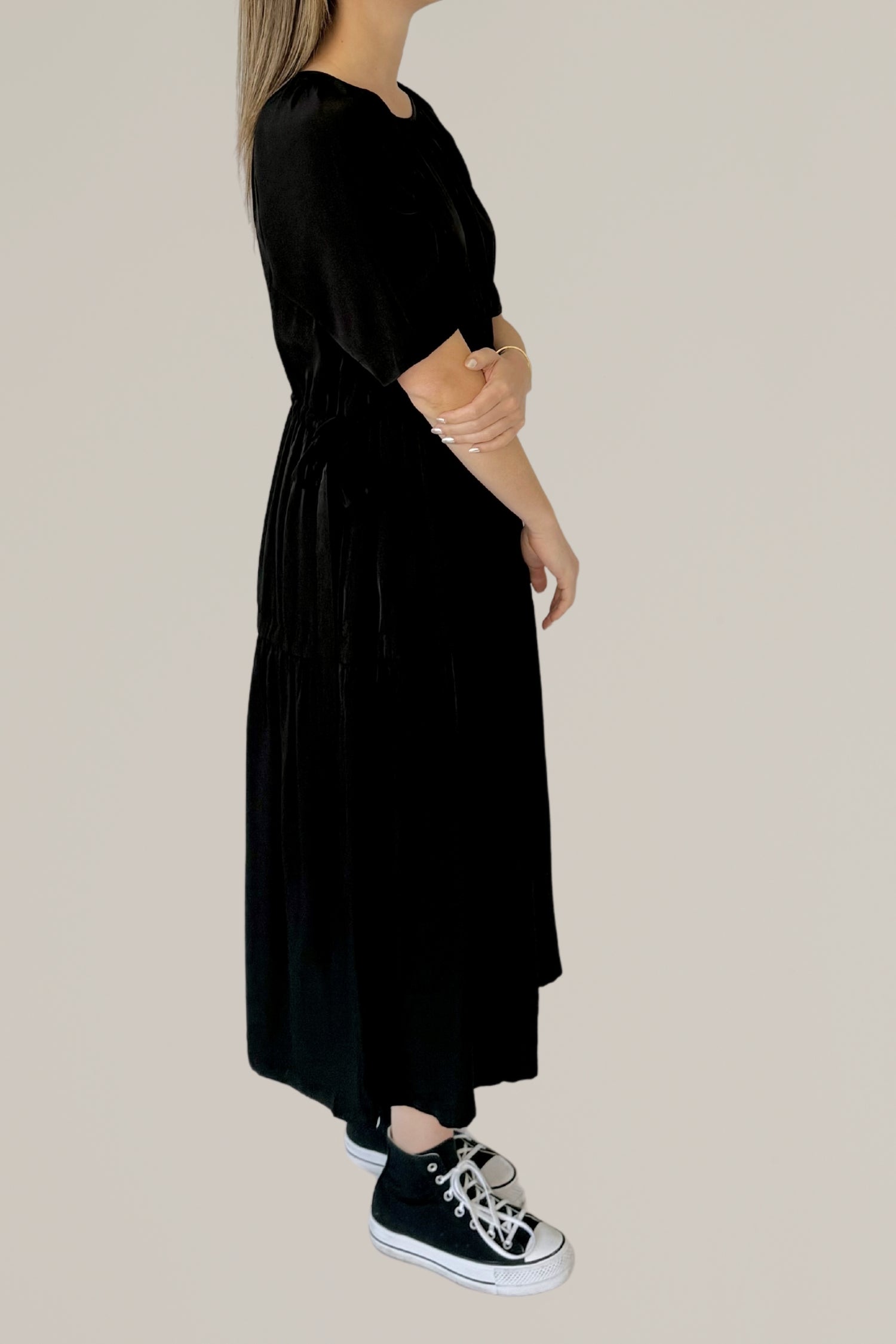 side tie midi dress