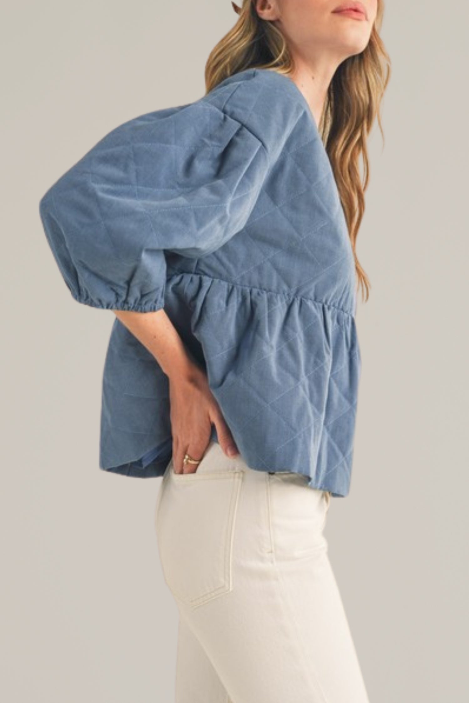 quilted babydoll top