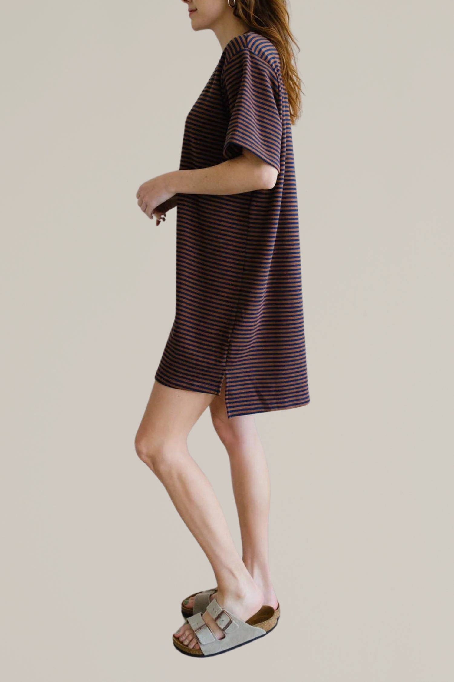 striped short sleeve t-shirt dress